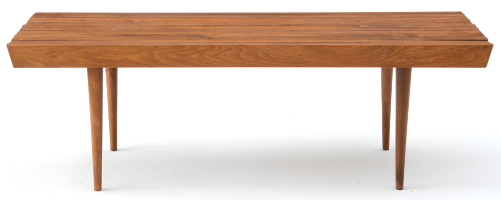 Mid Century Modern Slat Bench Coffee Table