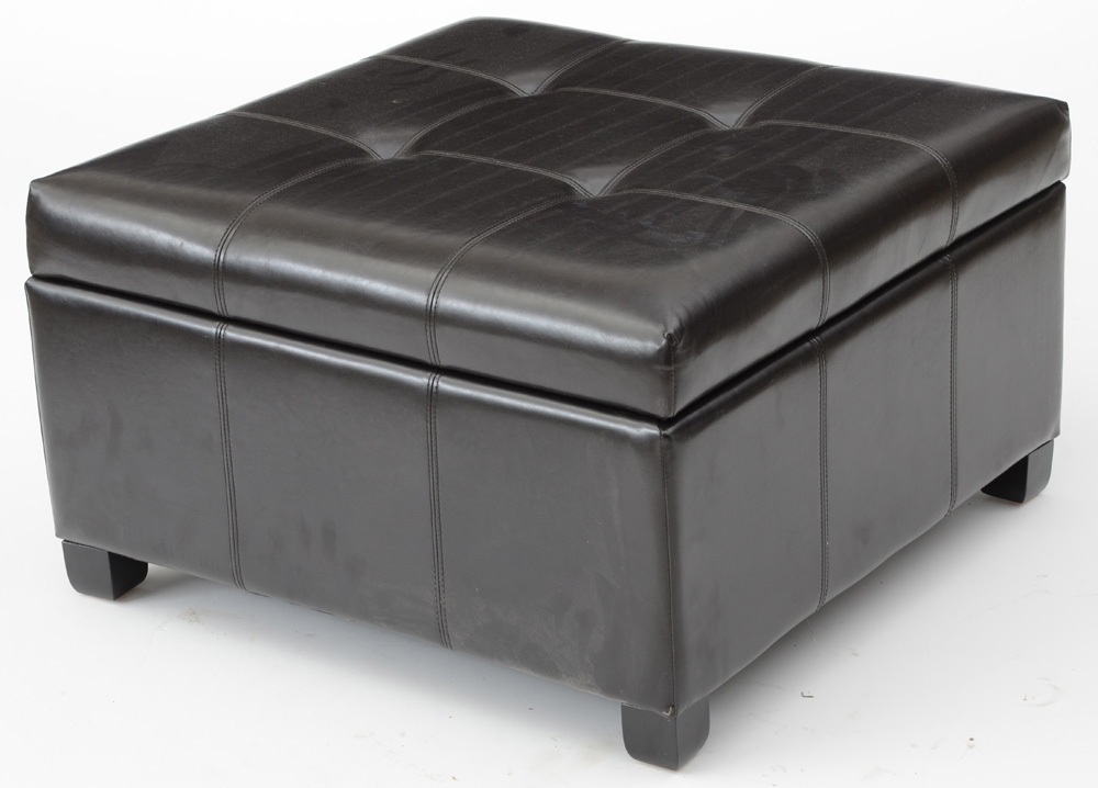 Tufted Black Ottoman