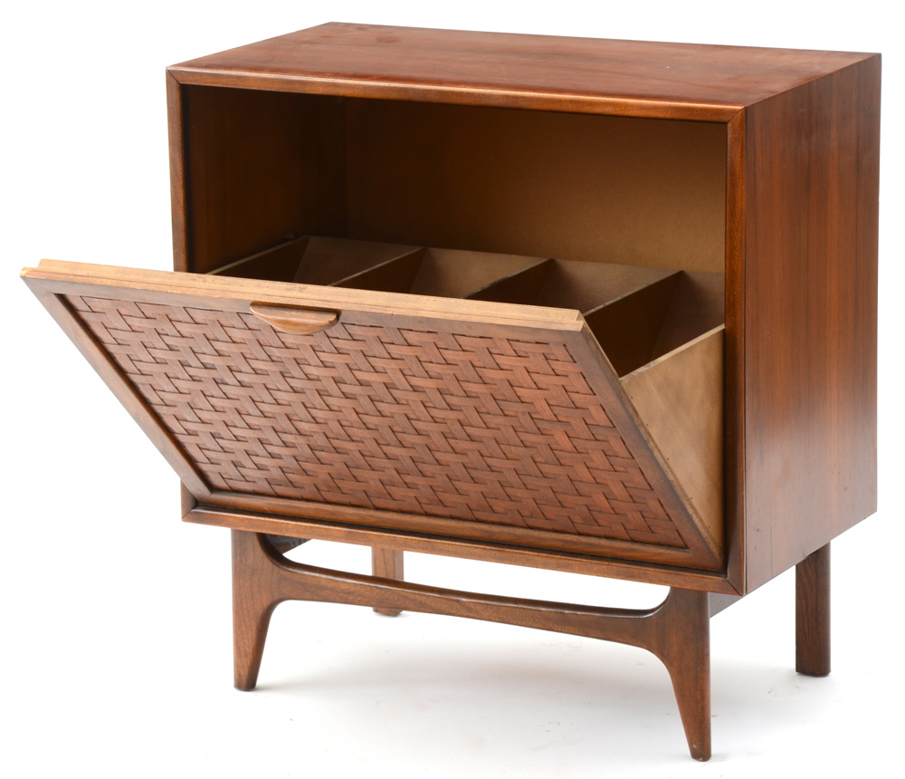 Walnut LP Record Cabinet