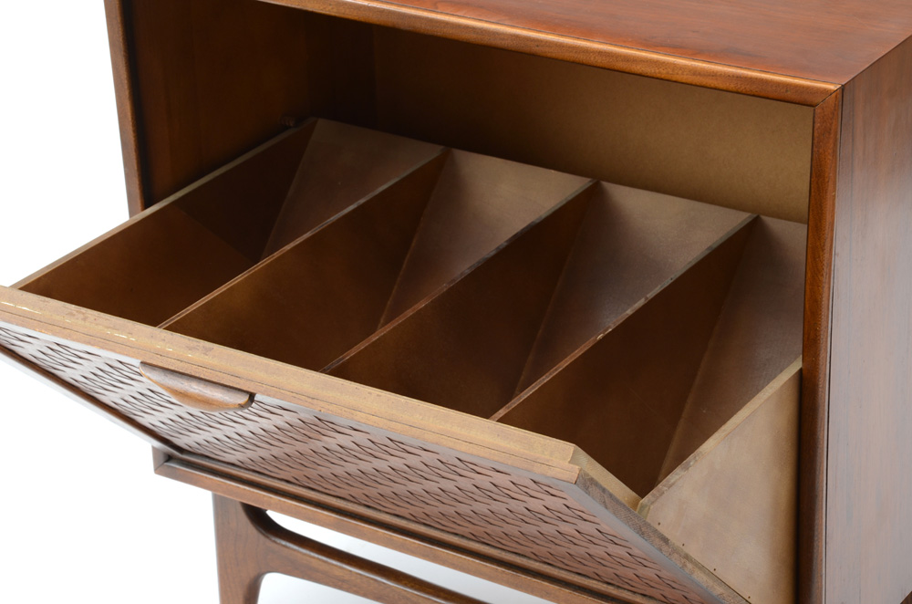 Walnut LP Record Cabinet