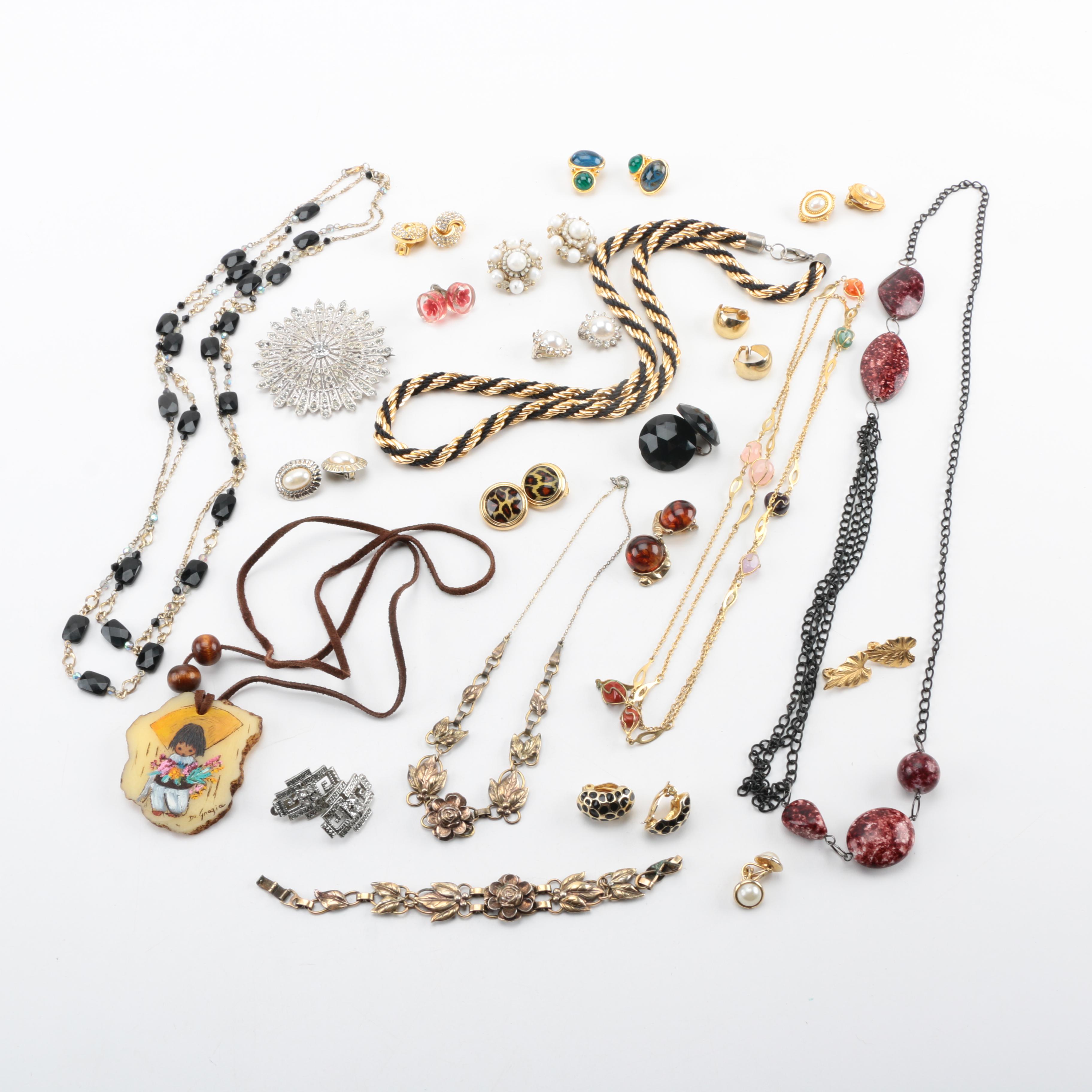 Assorted Costume Jewelry Featuring Christian Dior and Coro