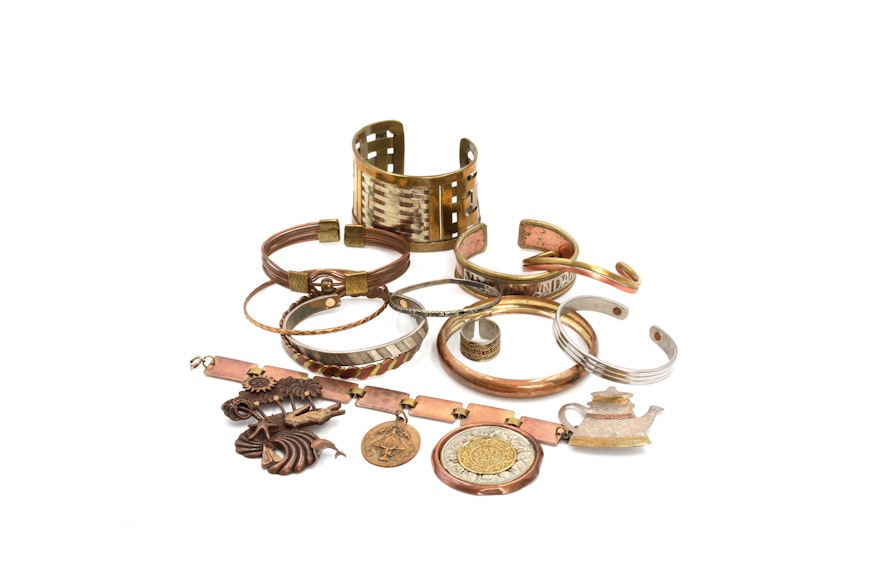 Copper and Brass Jewelry Assortment