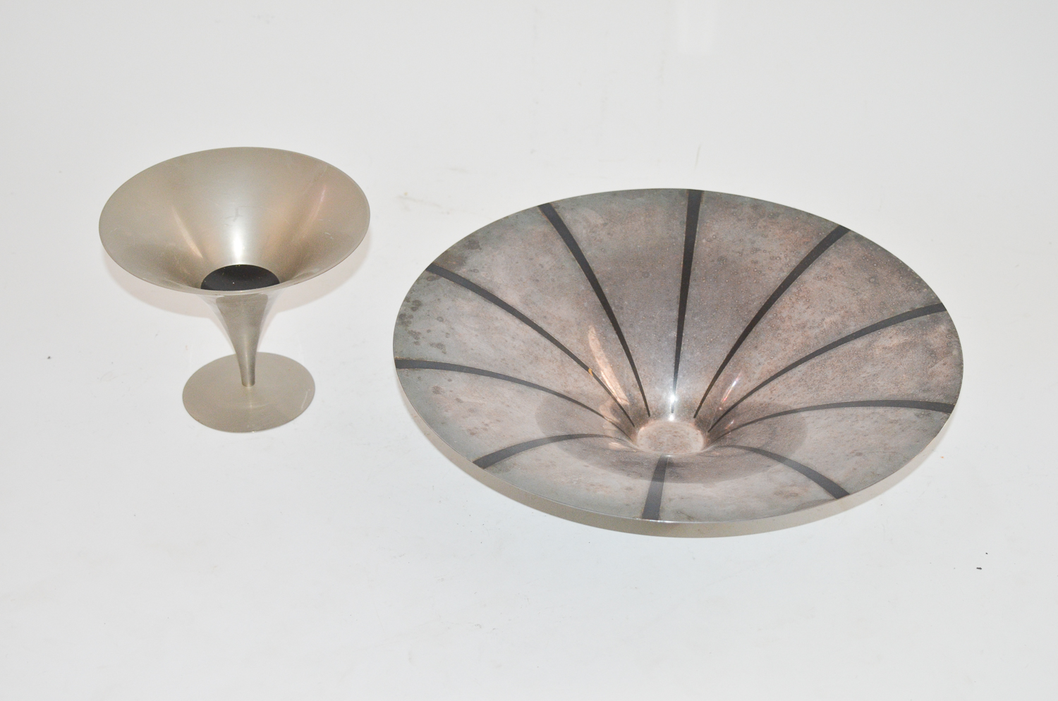 Art Deco Style Silver Plated Bowl & Footed Compote