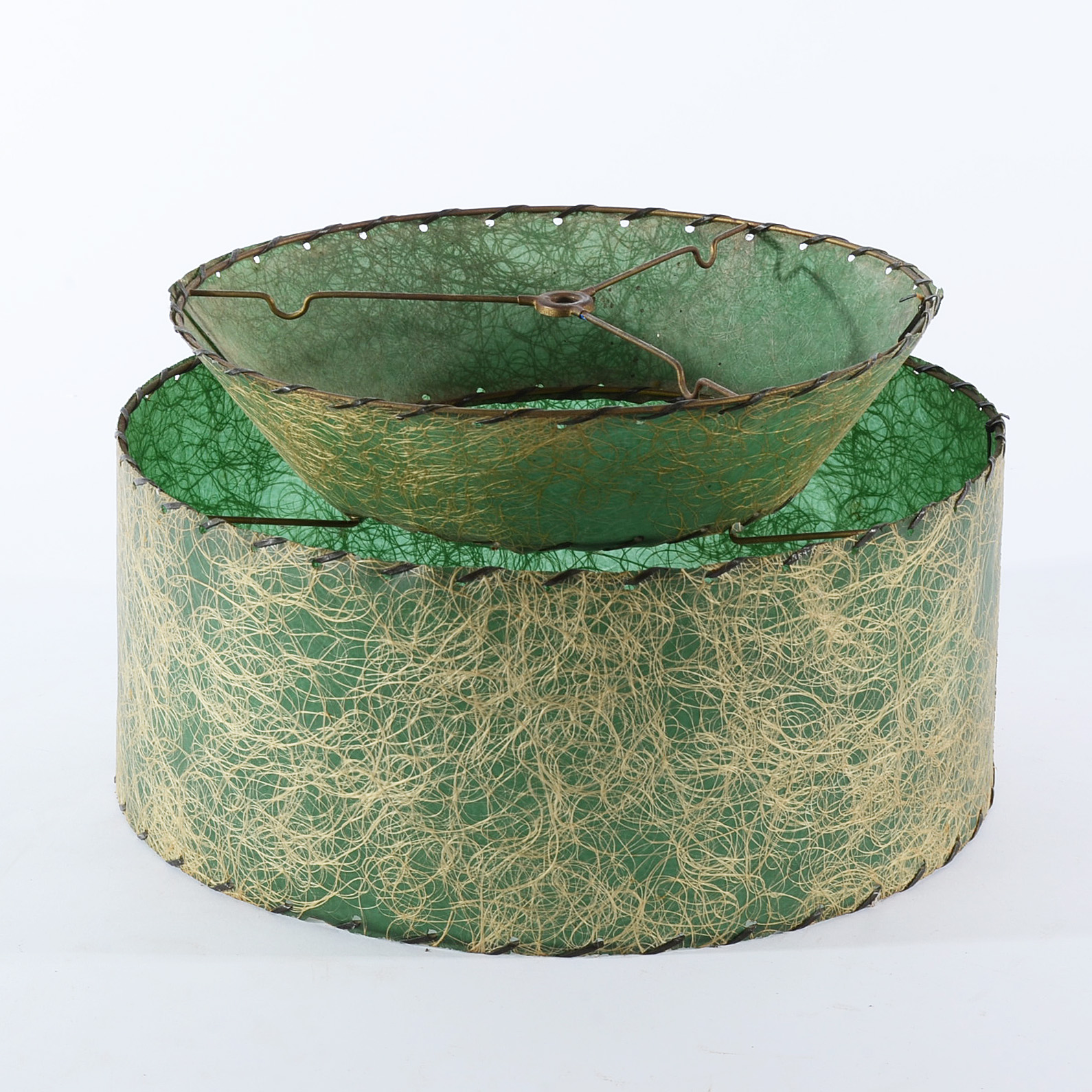 Vintage Green Fiberglass Lamp Shades