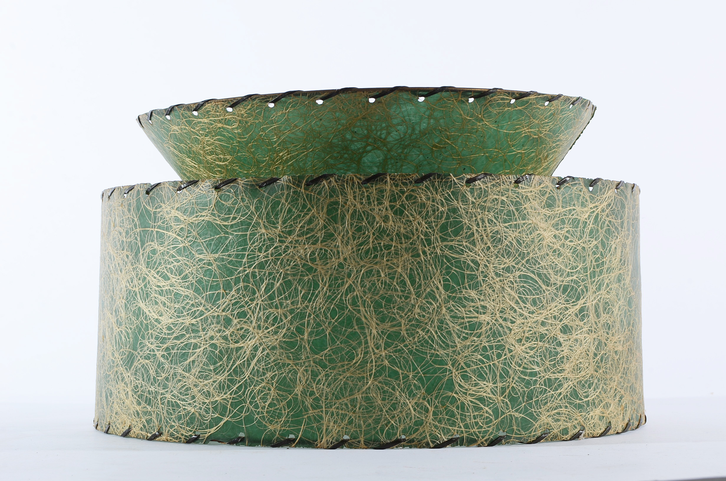 Vintage Green Fiberglass Lamp Shades