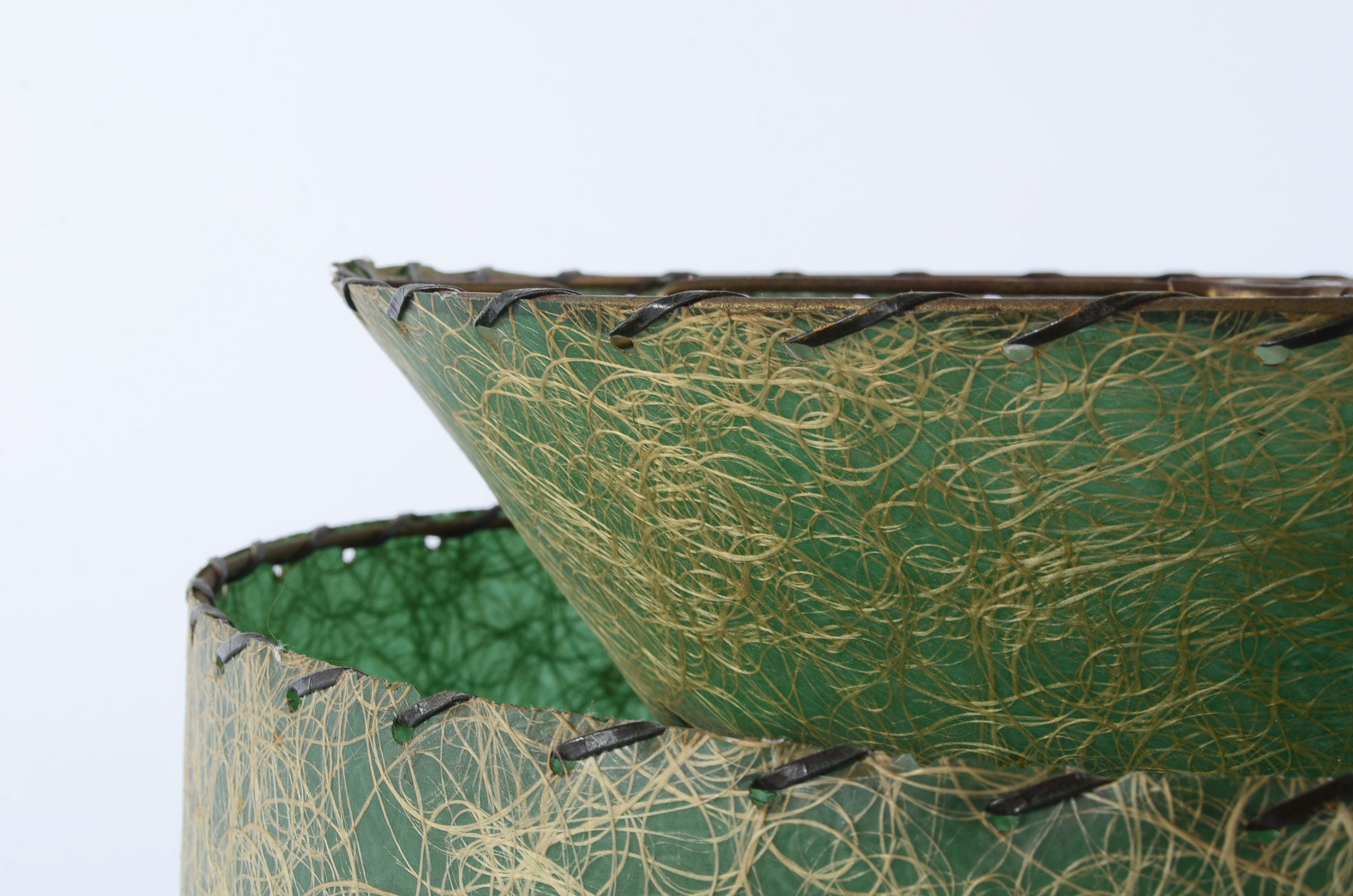 Vintage Green Fiberglass Lamp Shades