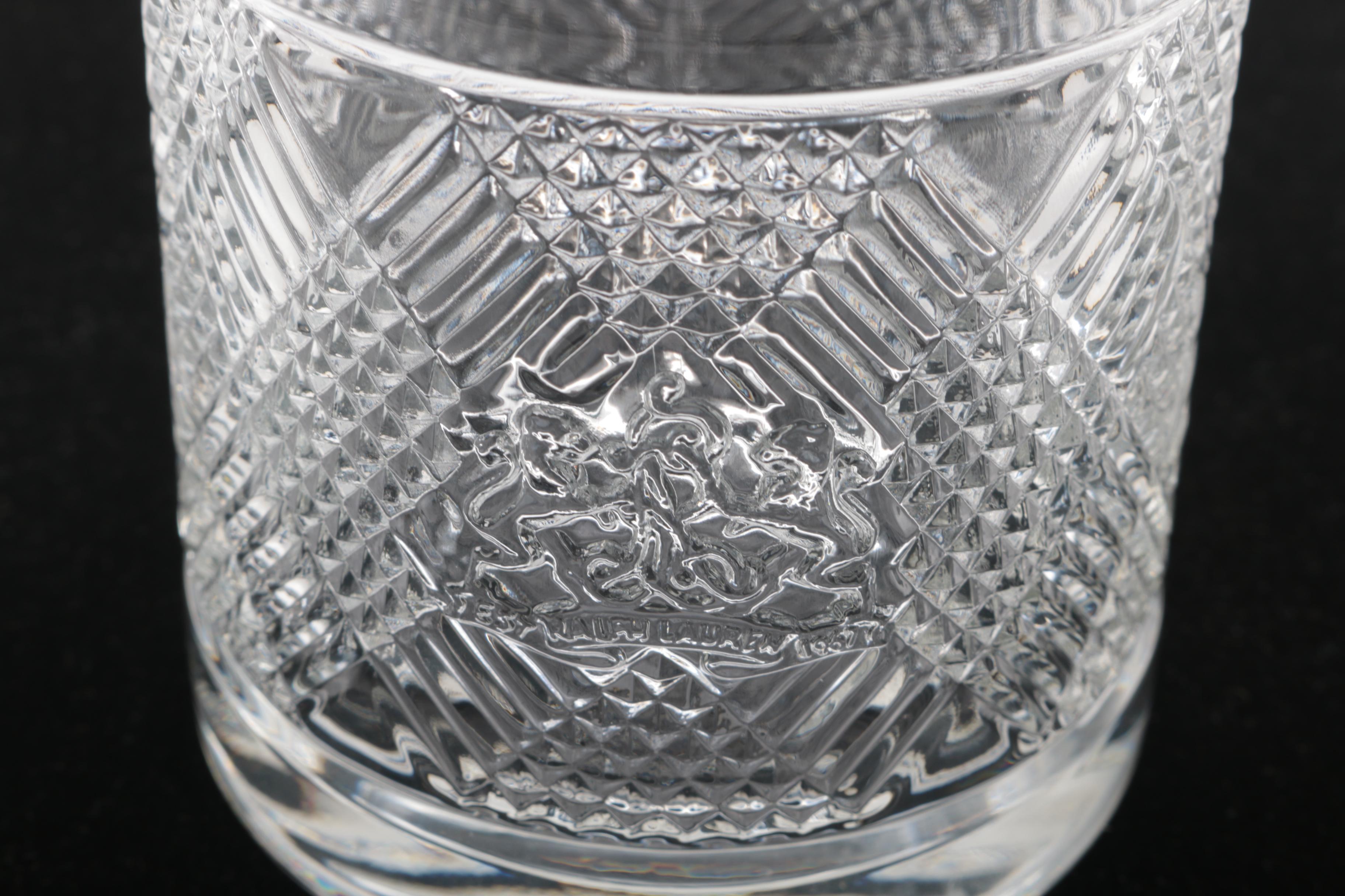 Ralph Lauren "Argyle" Crystal Old-Fashioned Glasses