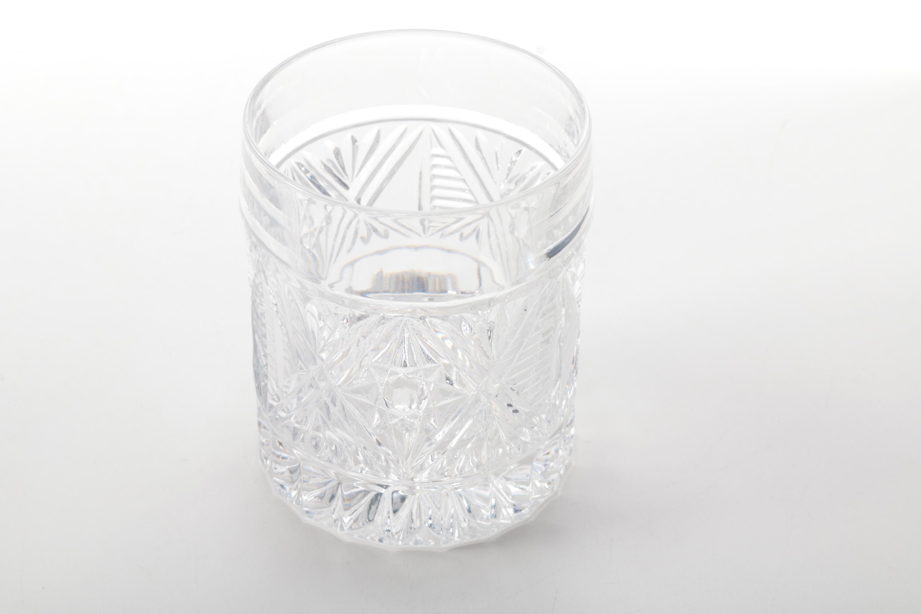 Ornate Crystal Rocks Glasses