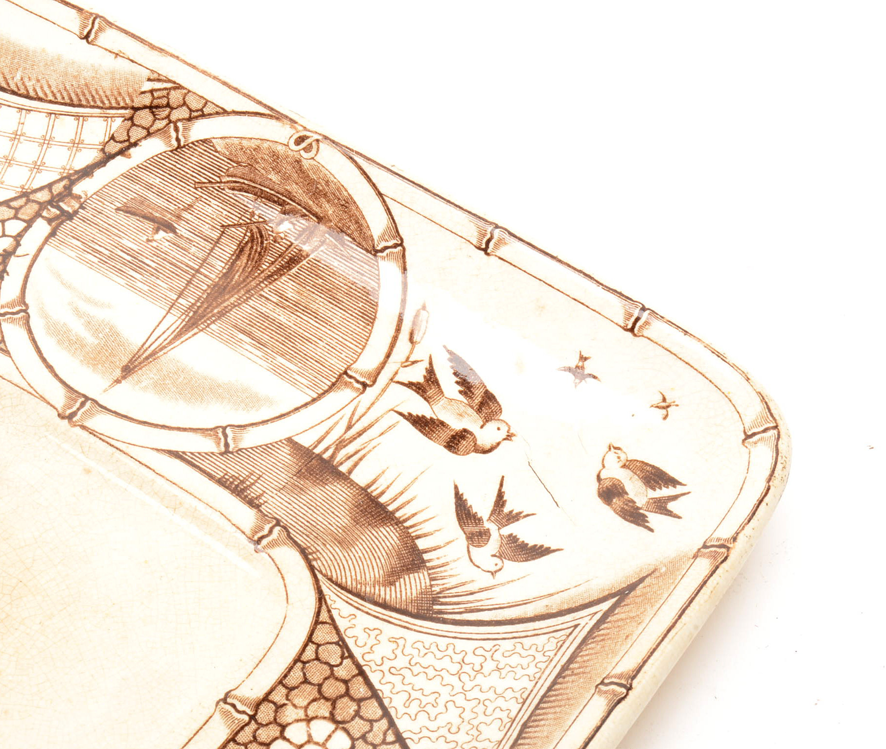 Antique  G. W. Turner and Sons Transferware "Phileau" Tureen