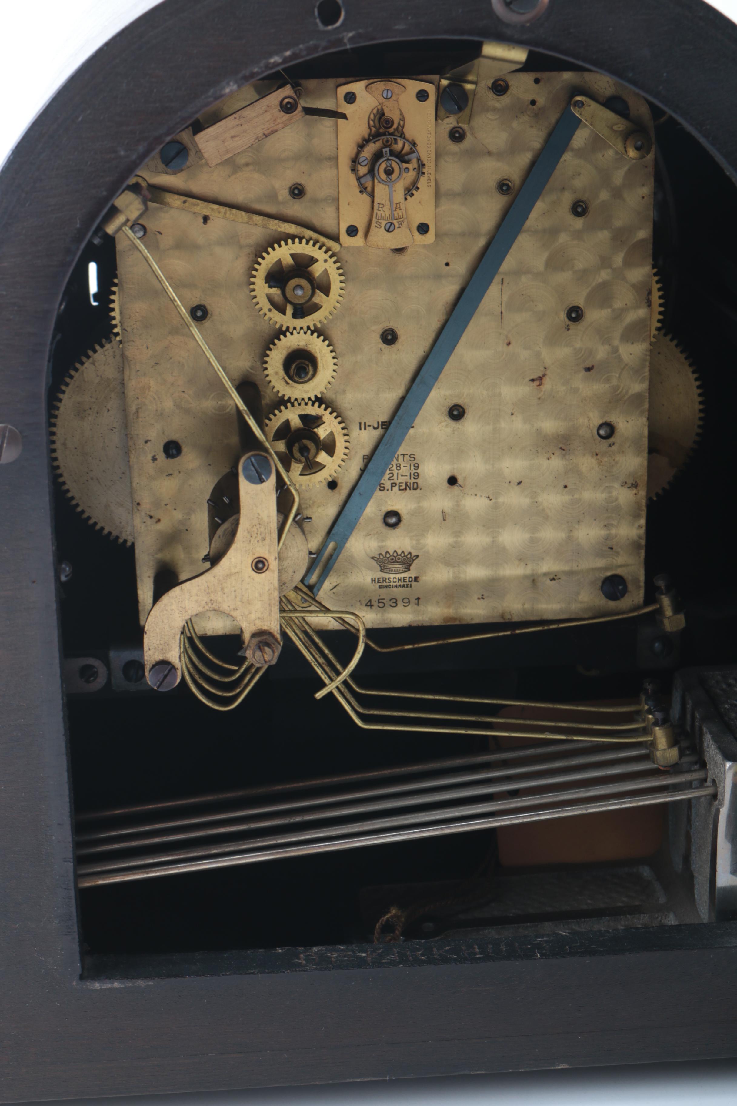 Herschede Wood Frame Desk Clock