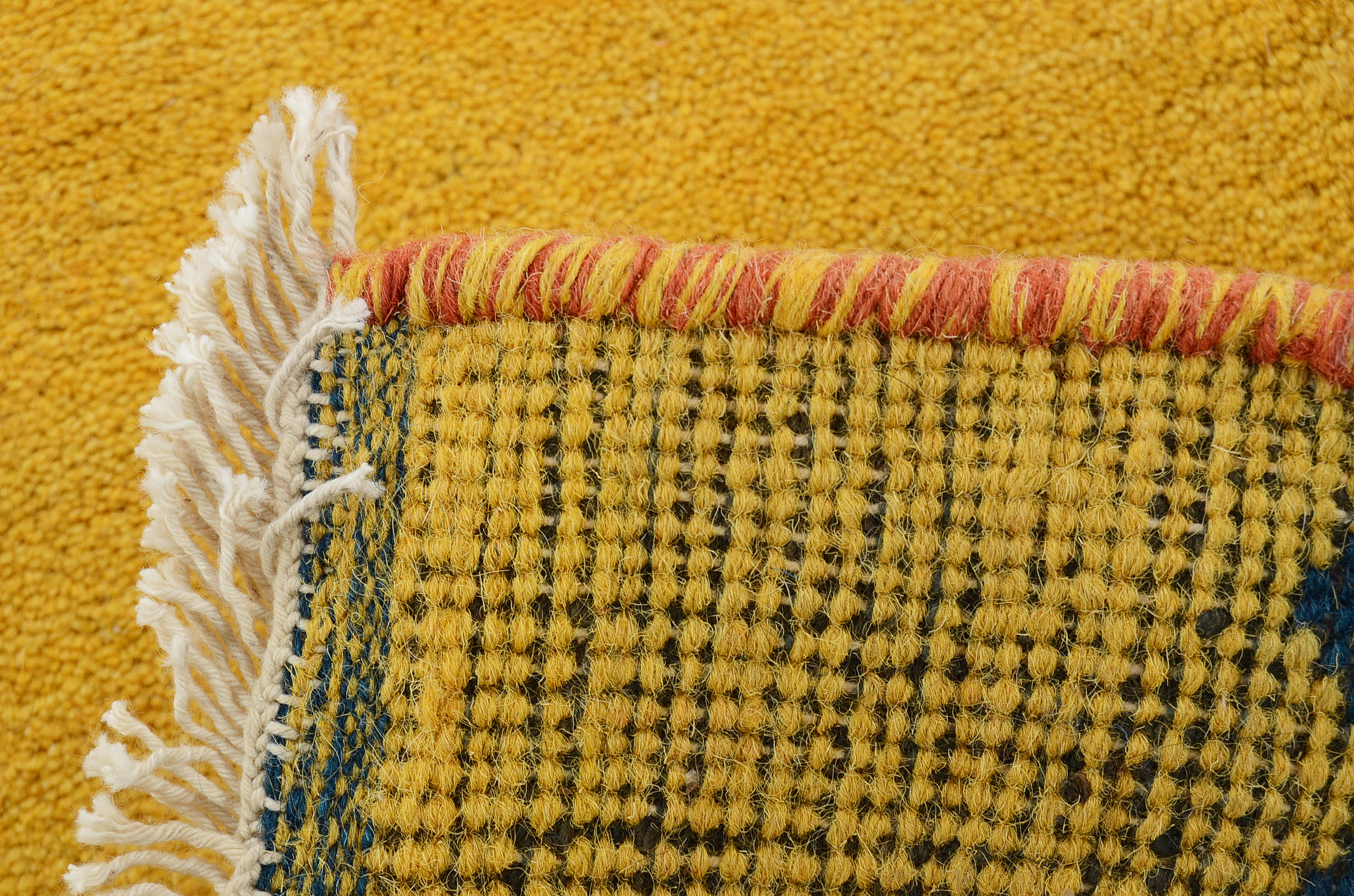 Persian Hand-Knotted Gabbeh High-Pile Wool Accent Rug