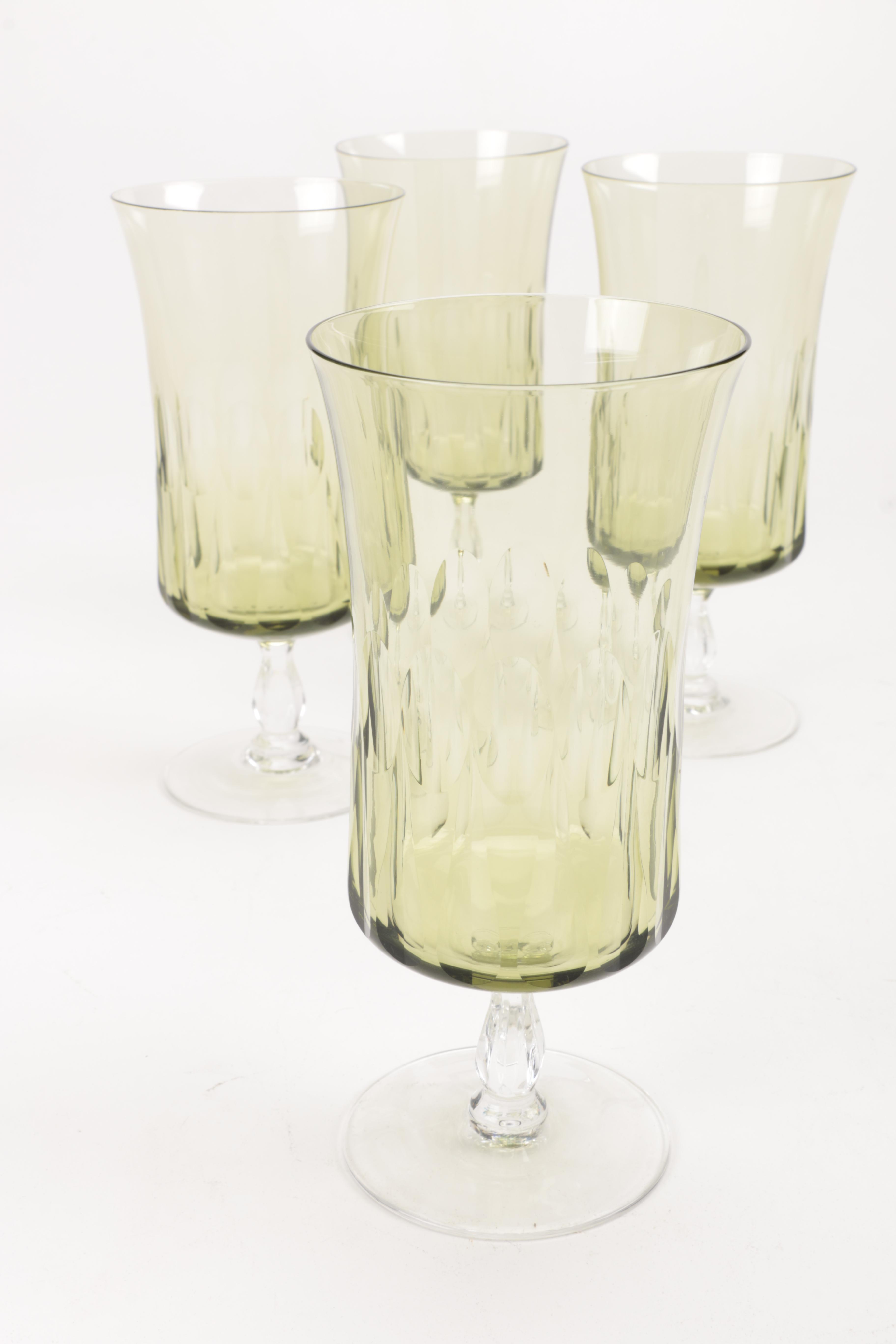 Vintage Noritake Green Glassware Circa 1974 - 1983