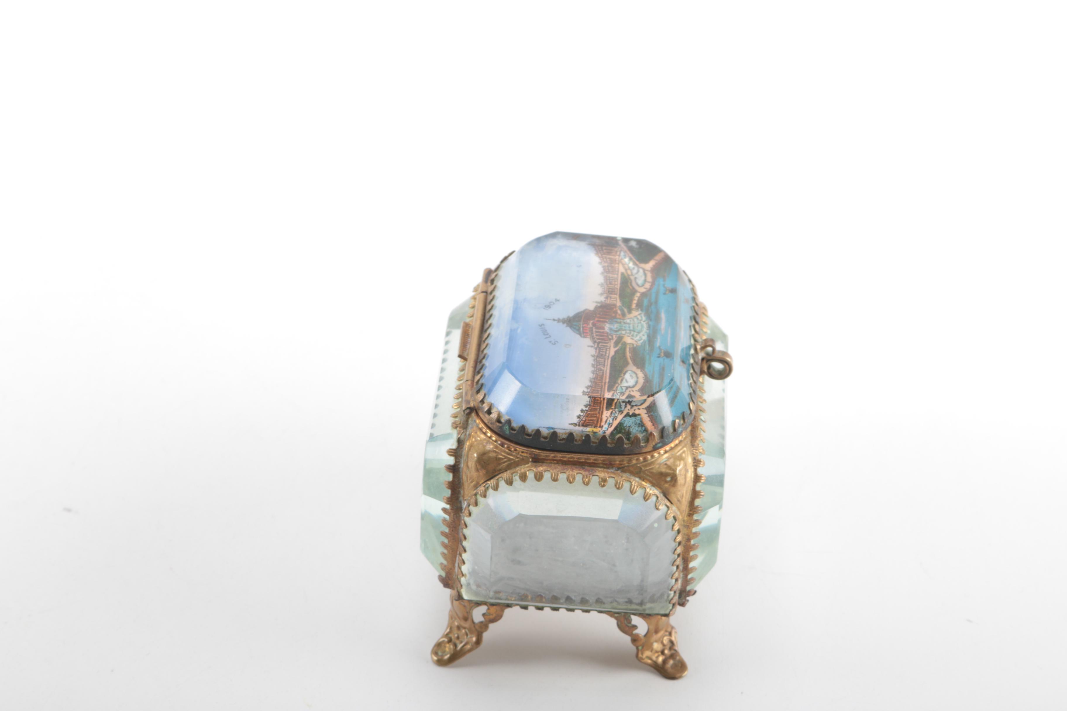 Antique Eglomise Souvenir Box From the 1904 World's Fair