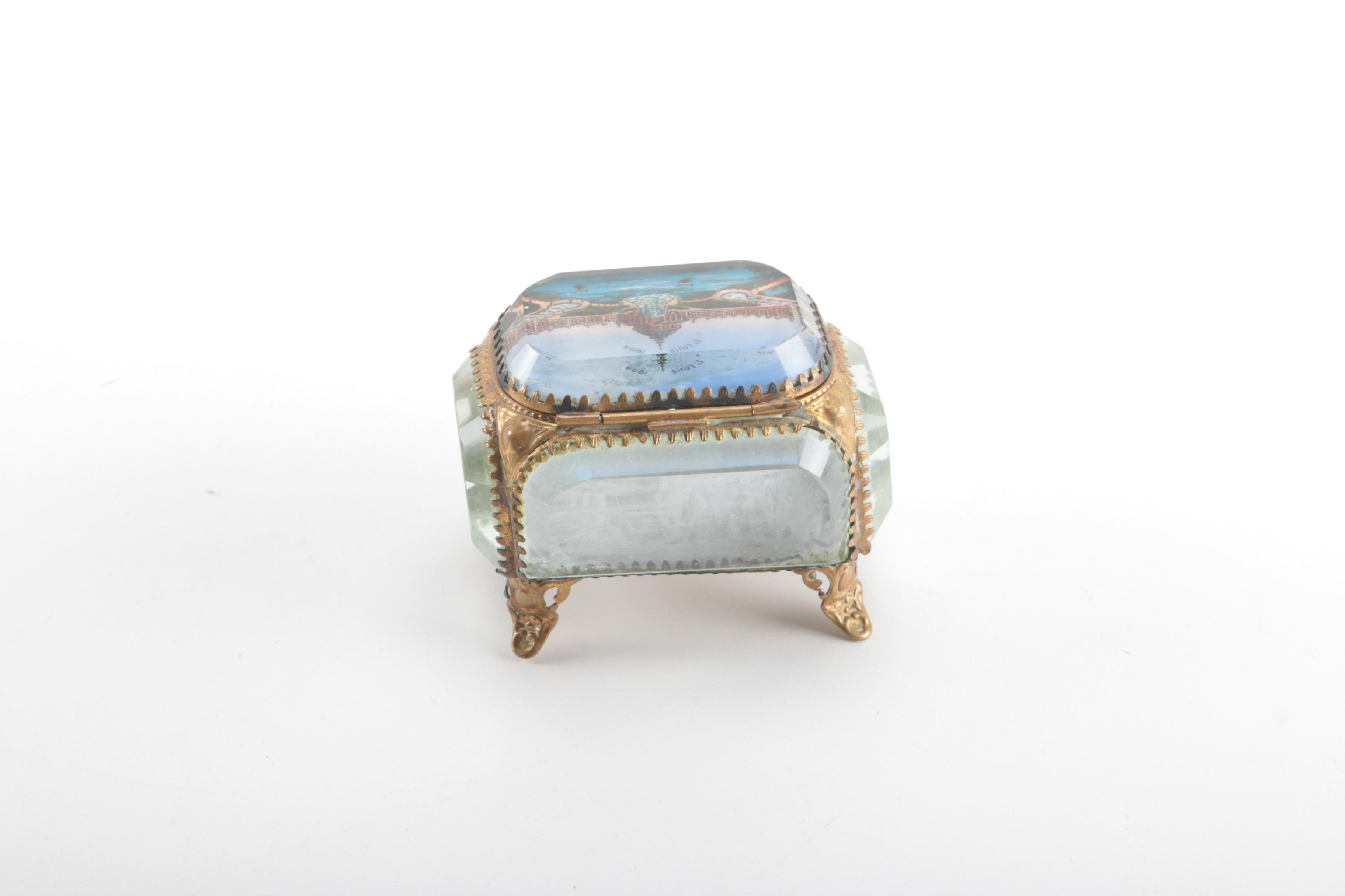 Antique Eglomise Souvenir Box From the 1904 World's Fair