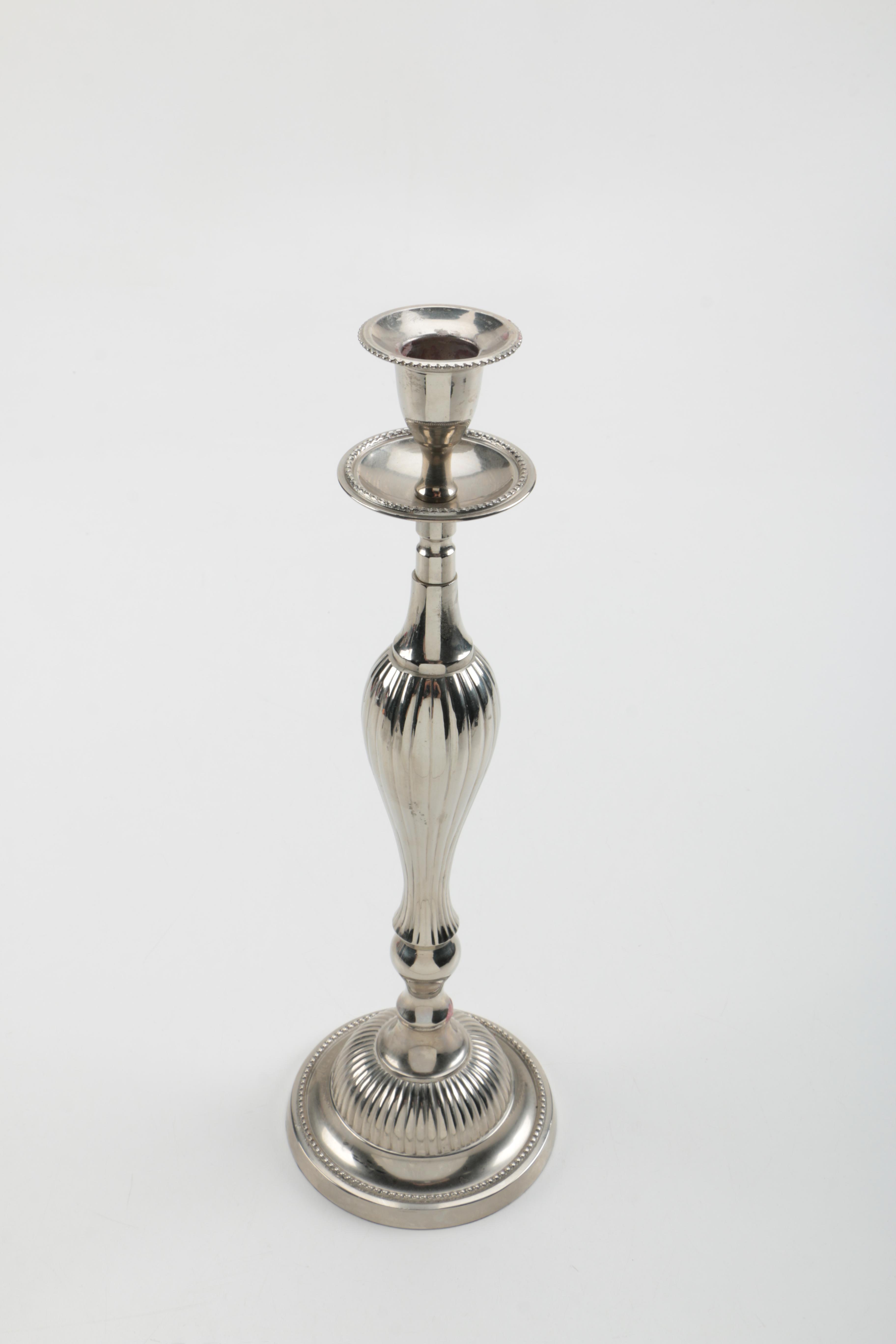Pair of Plated Silver Candlesticks