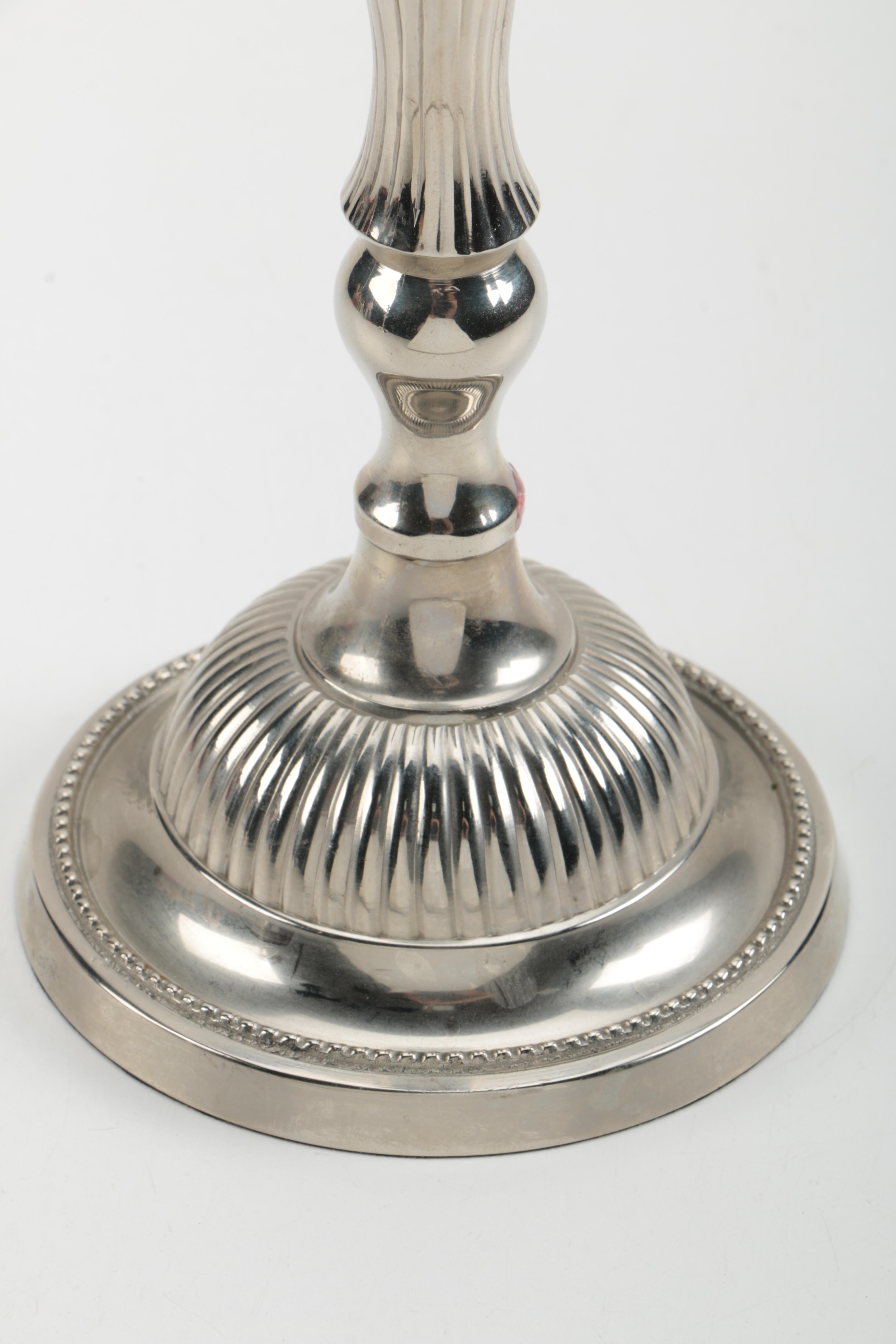 Pair of Plated Silver Candlesticks