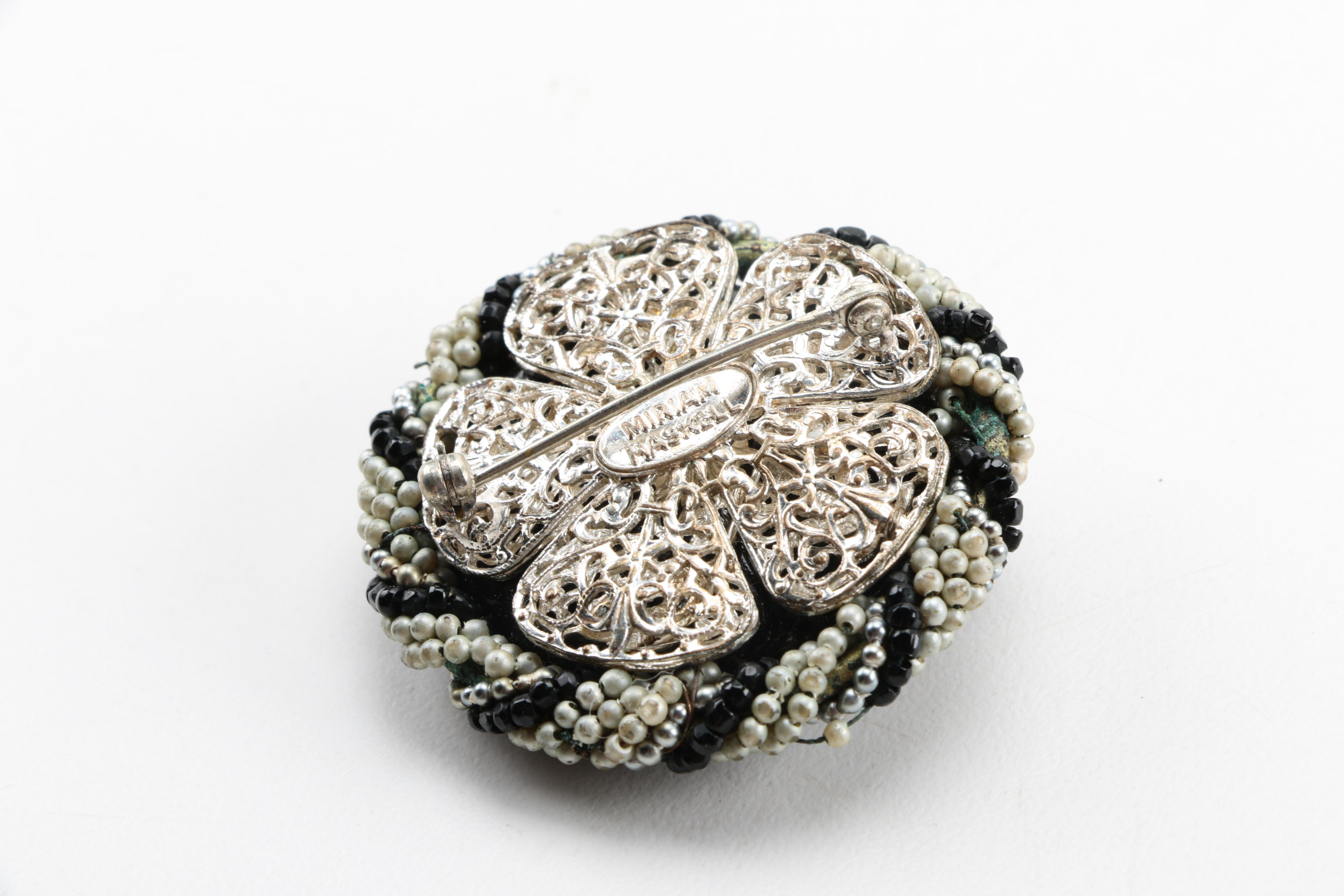 Vintage Miriam Haskell Jewelry Including Milk Glass