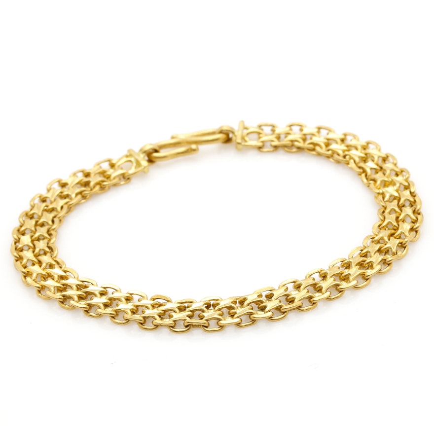 24K Yellow Gold Link Bracelet