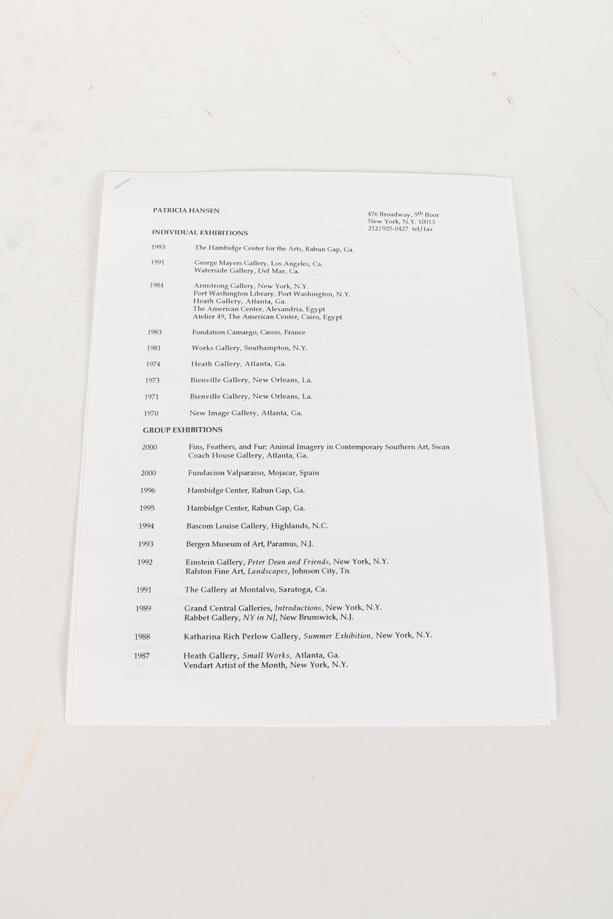 Patricia Hansen Oil Paintings on Mounted Paper "Verity" and "Cabot Magnificat", With Source Photo Contact Sheets