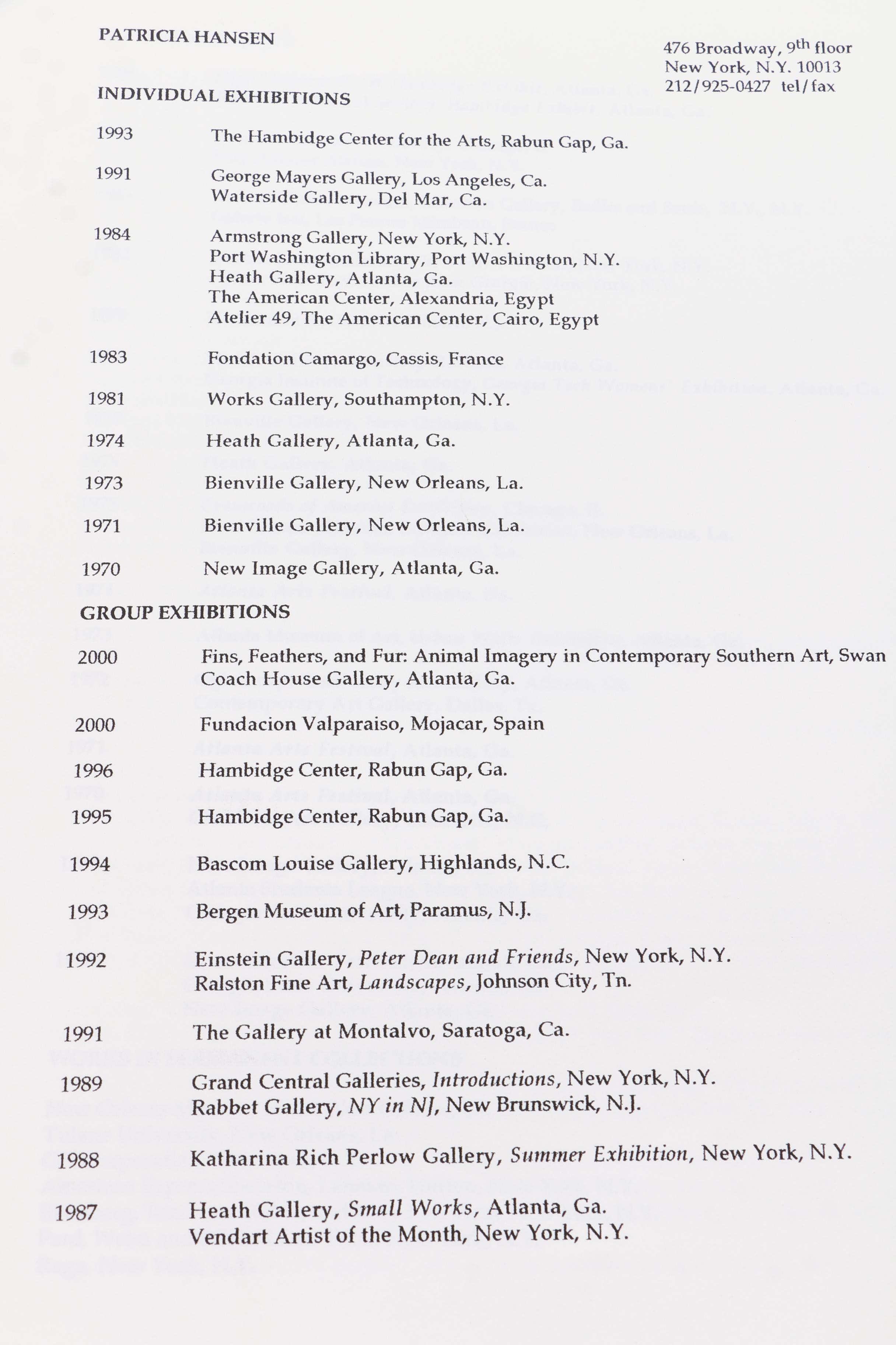 Patricia Hansen Oil Paintings on Mounted Paper "Verity" and "Cabot Magnificat", With Source Photo Contact Sheets