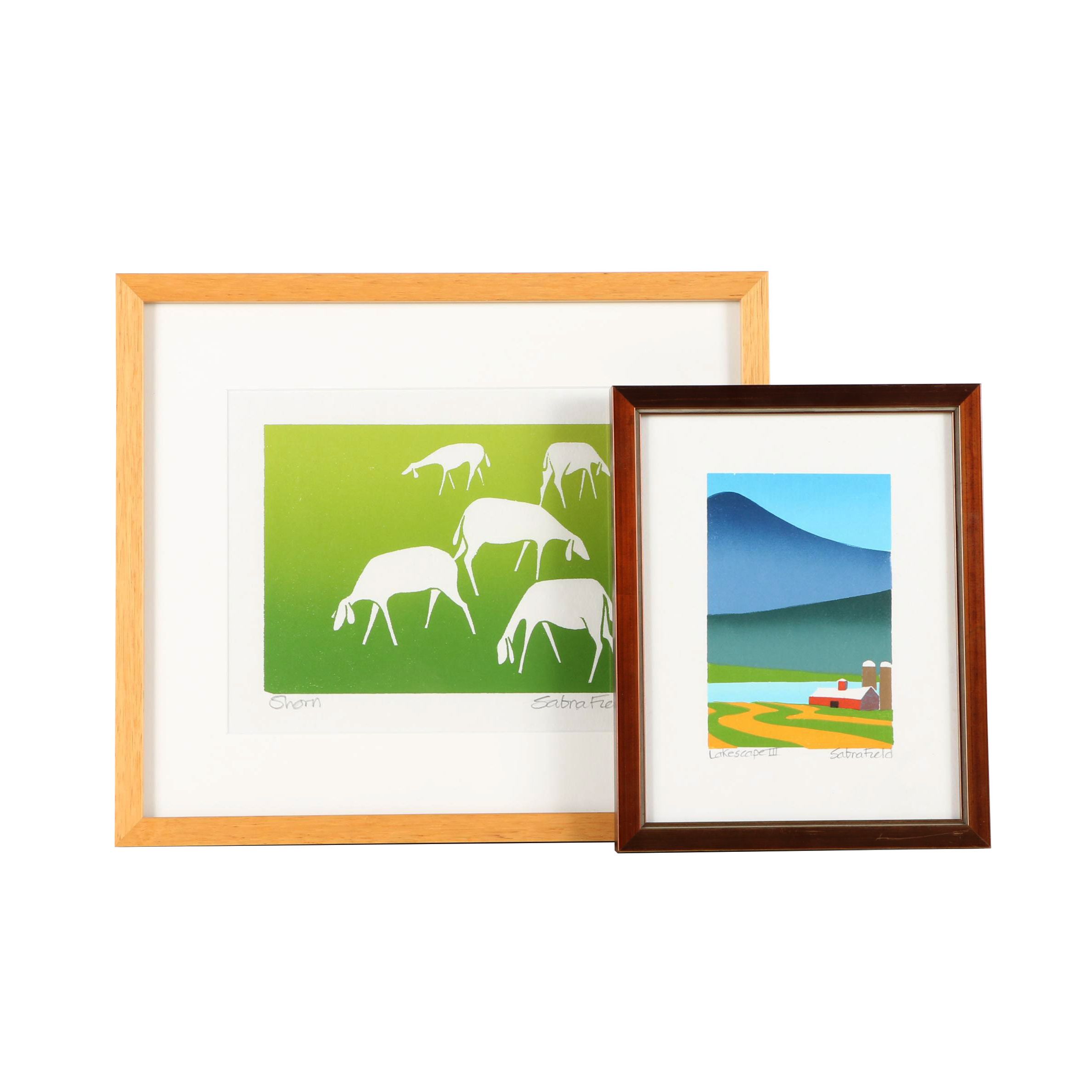 Sabra Field Serigraphs "Lakescape III" and "Shorn"