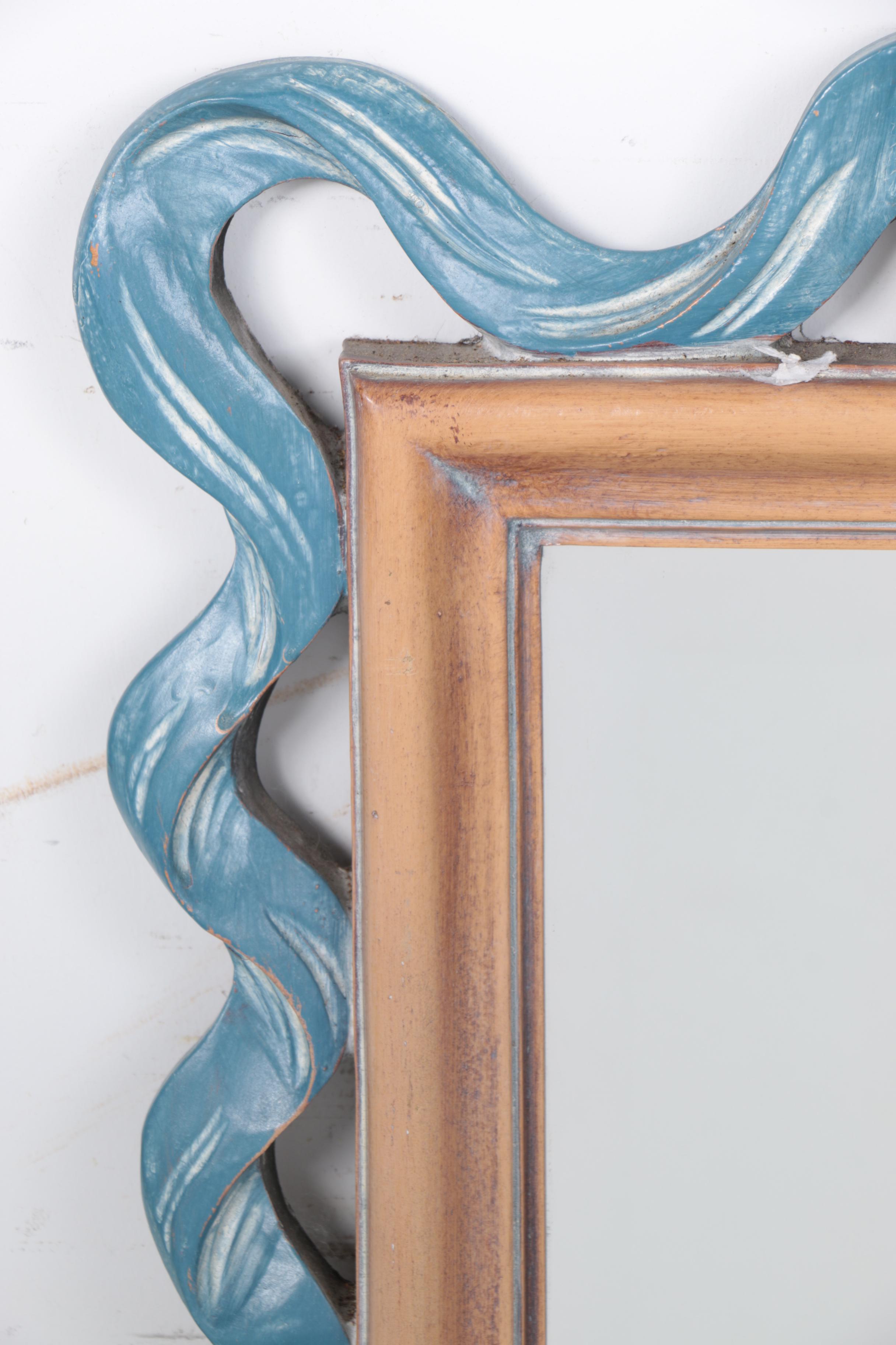 Vintage Hollywood Regency "Ribbon" Wall Mirror