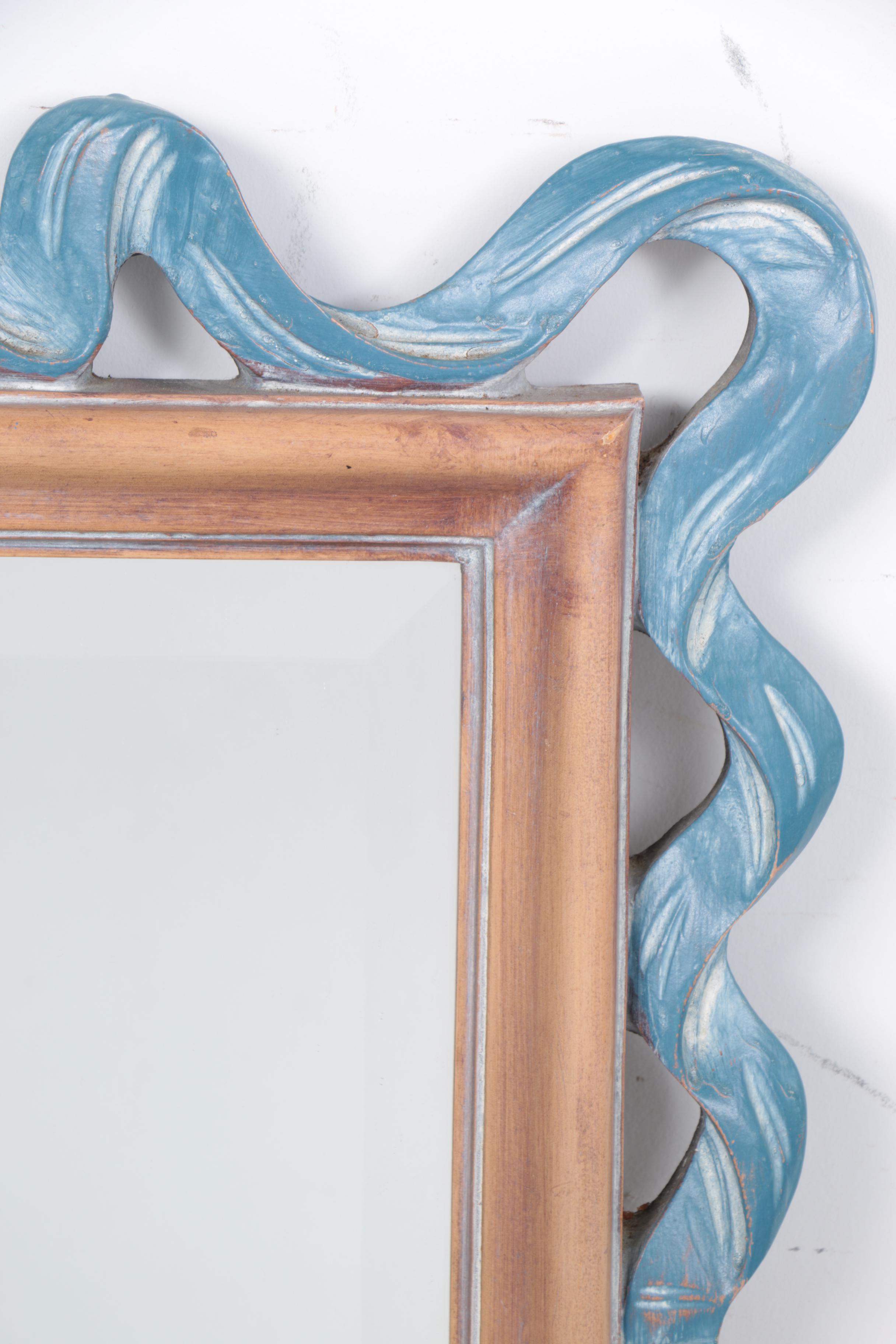 Vintage Hollywood Regency "Ribbon" Wall Mirror