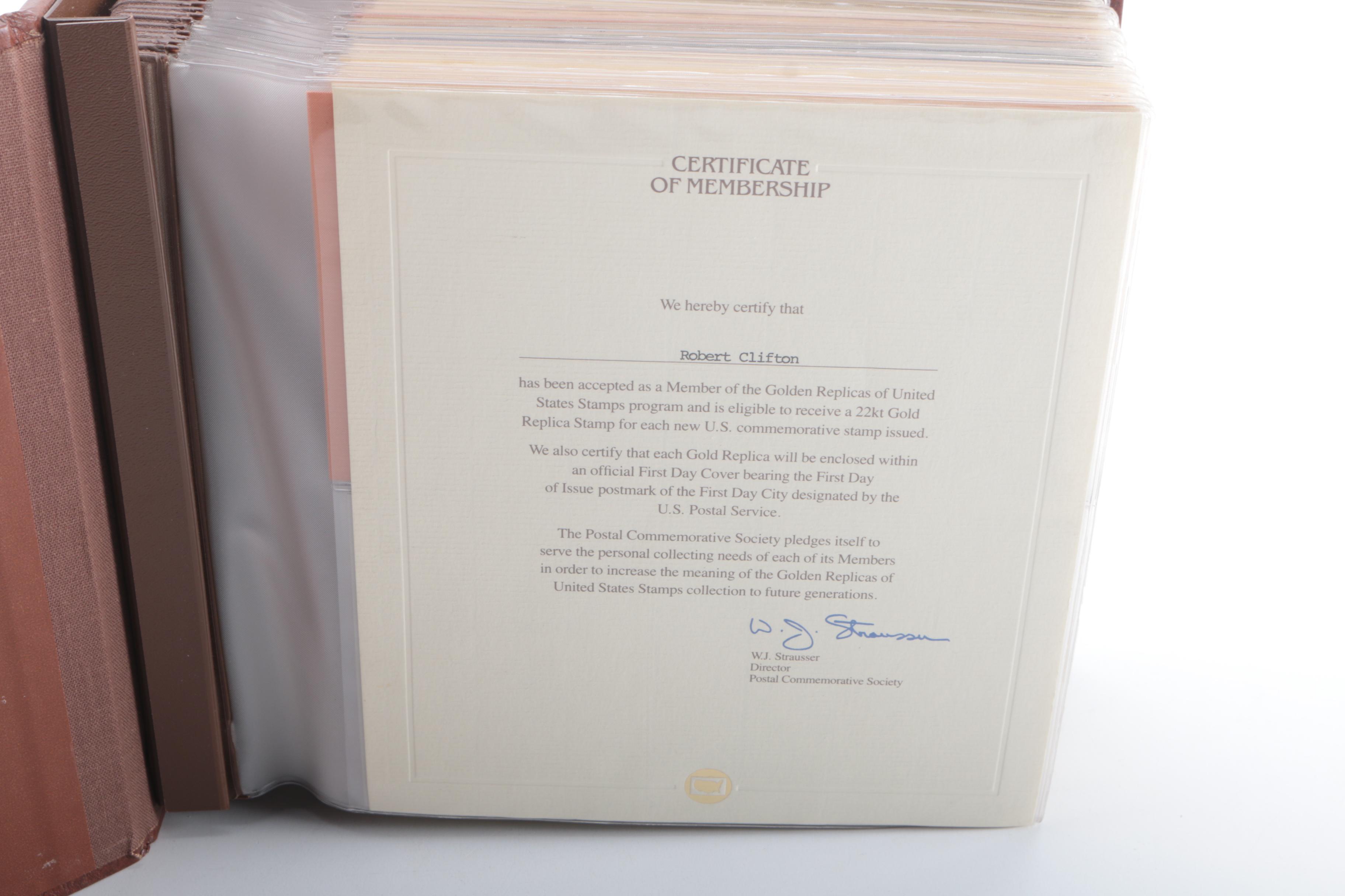 22K Gold Replicas of United States Postage Stamps