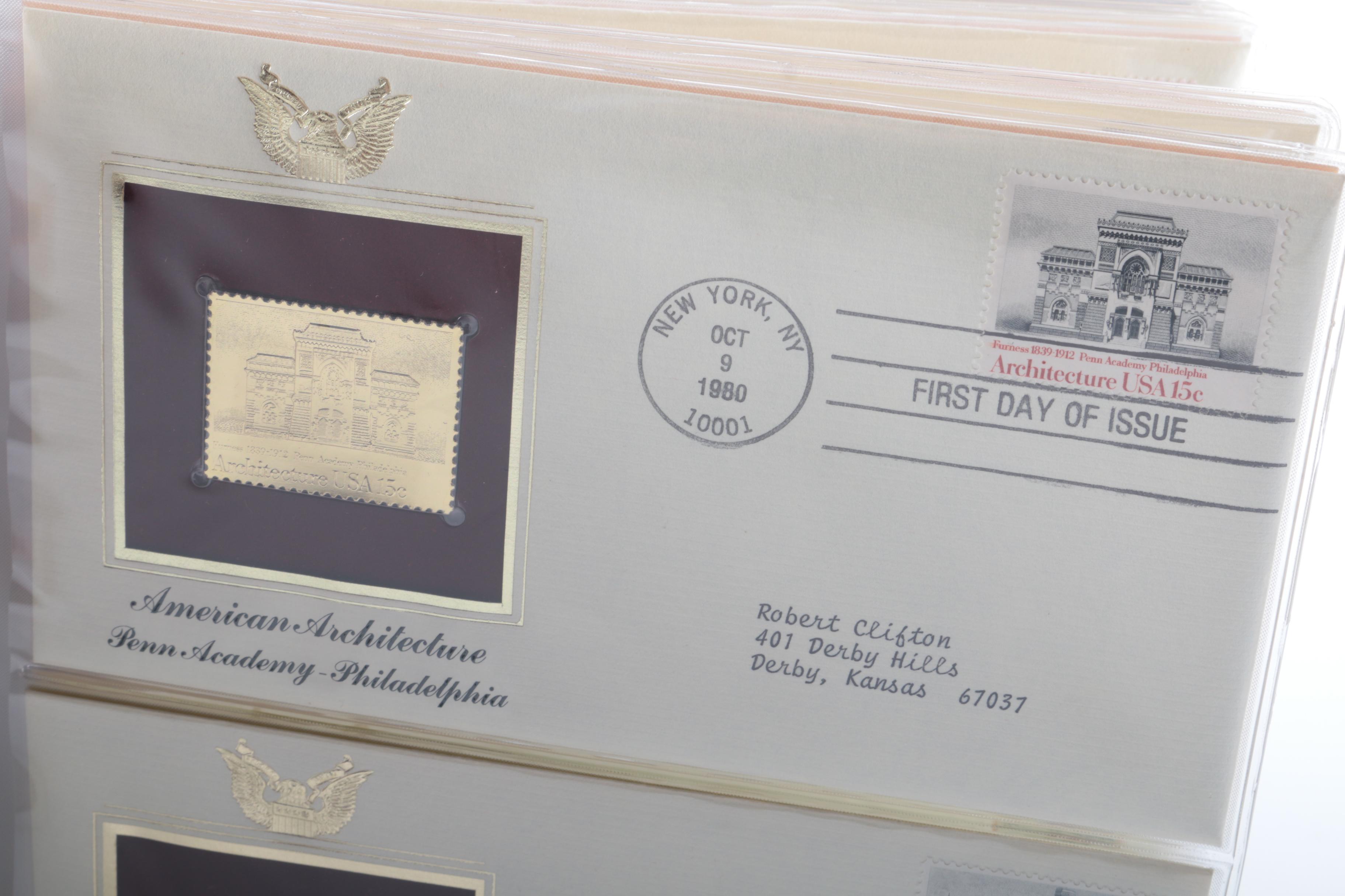 22K Gold Replicas of United States Postage Stamps