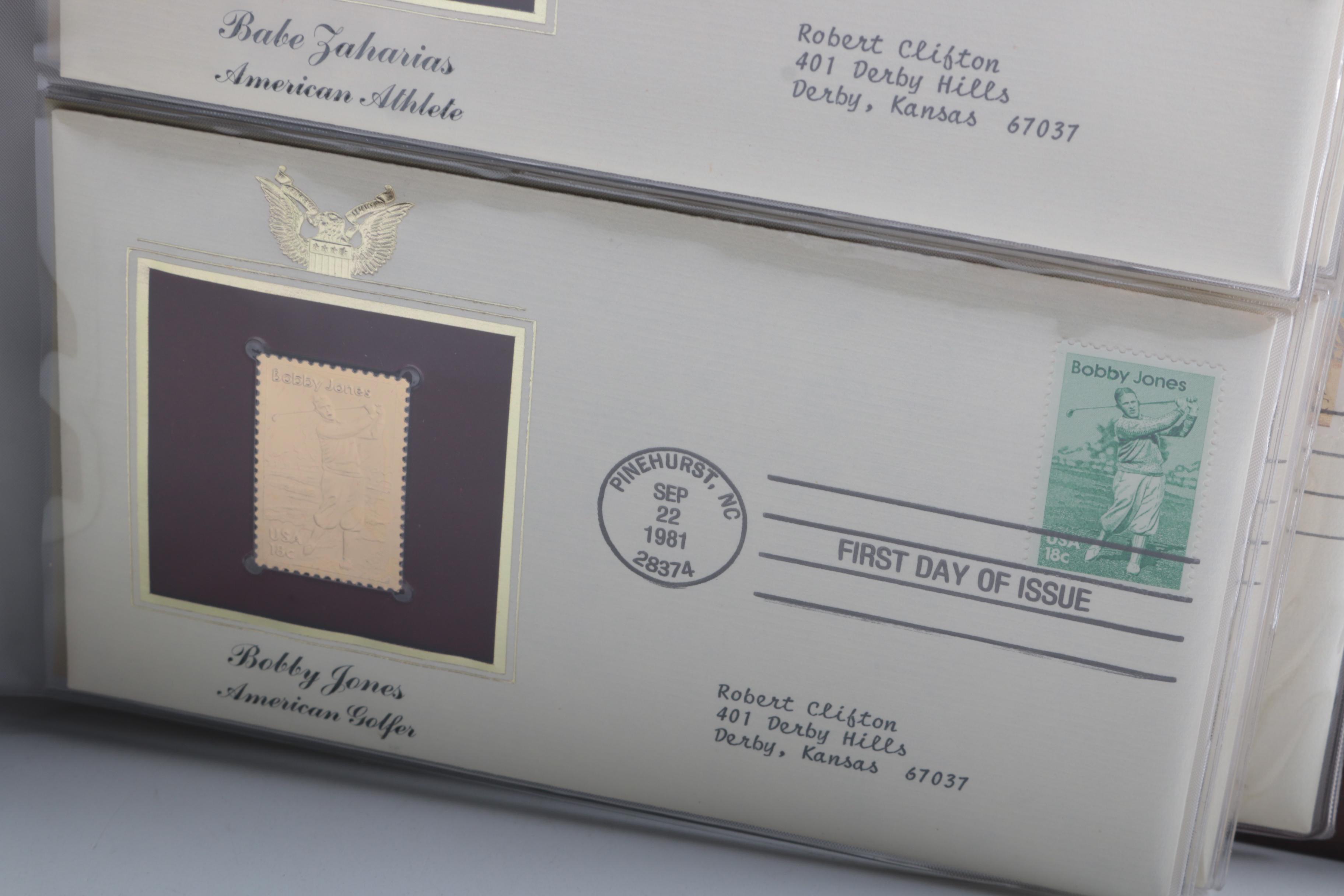 22K Gold Replicas of United States Postage Stamps