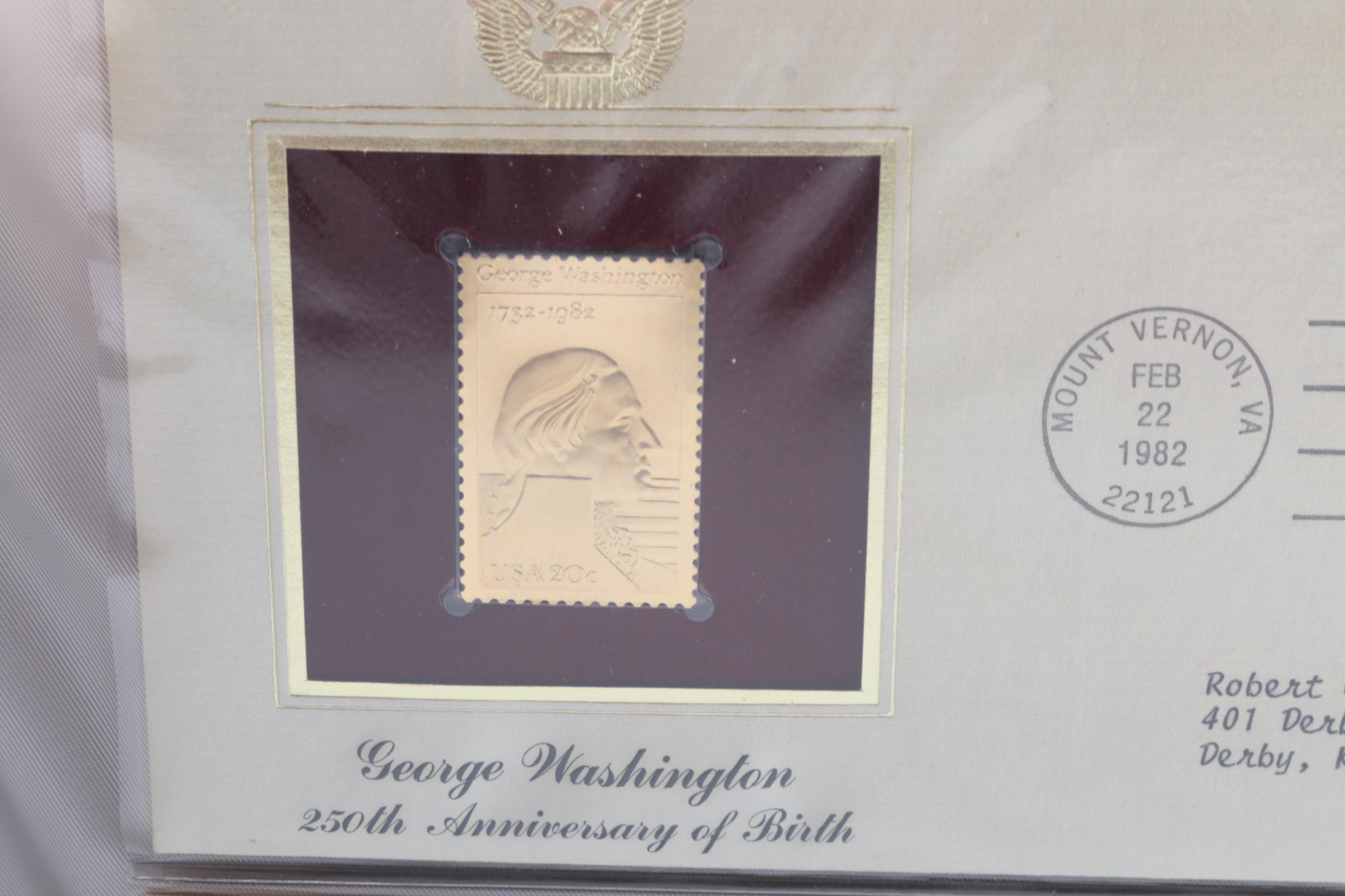 22K Gold Replicas of United States Postage Stamps