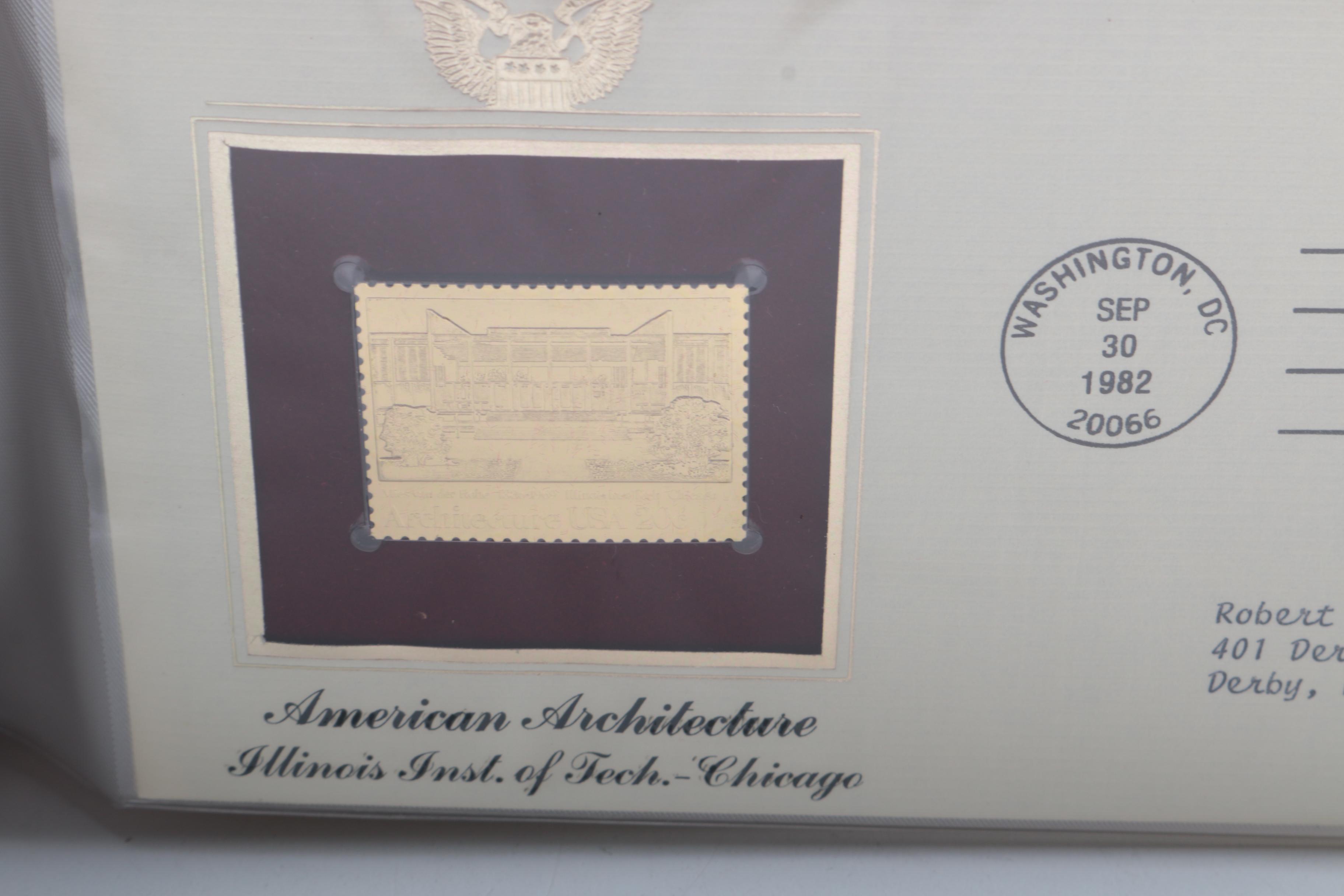 22K Gold Replicas of United States Postage Stamps