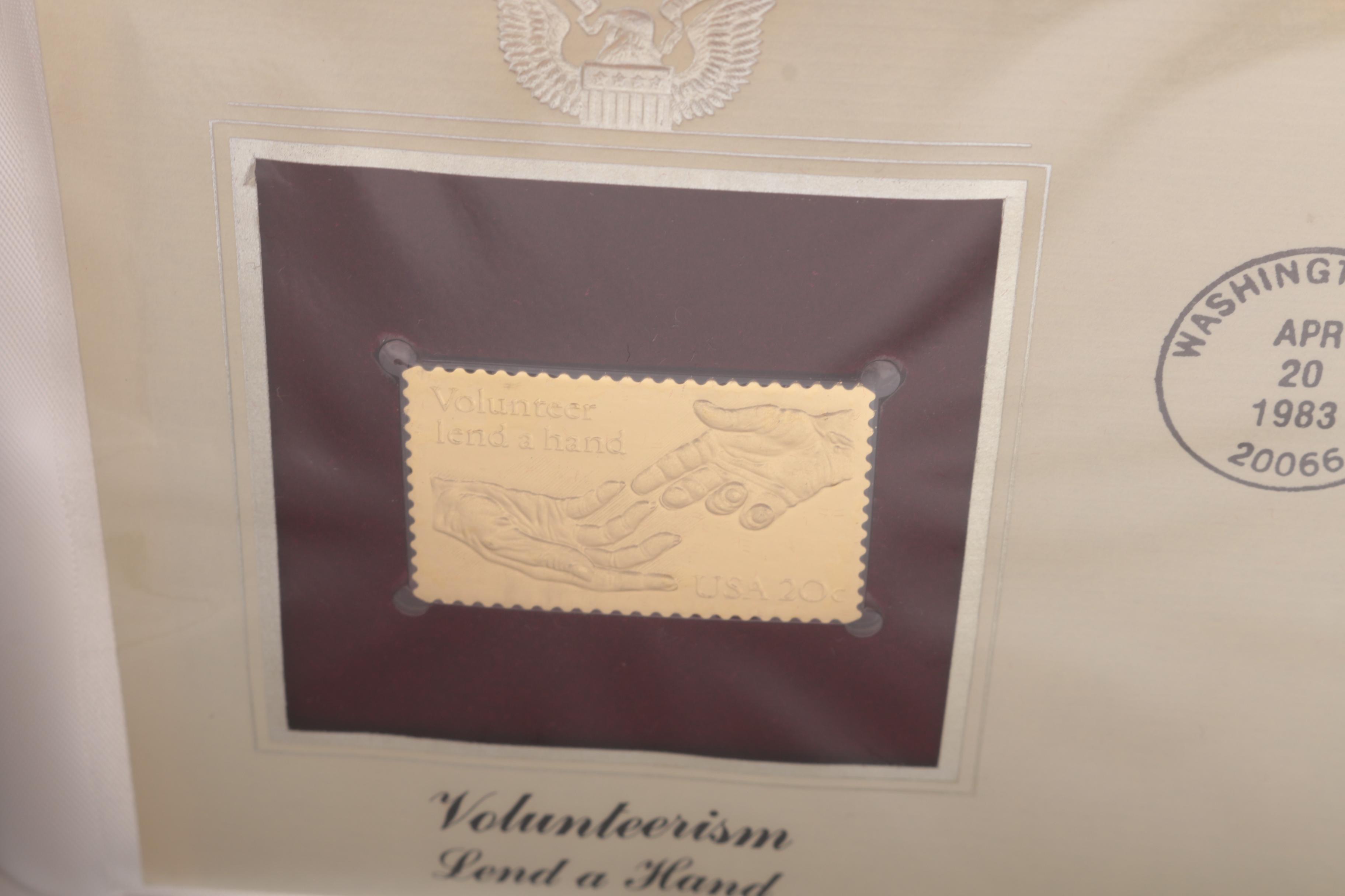 22K Gold Replicas of United States Postage Stamps