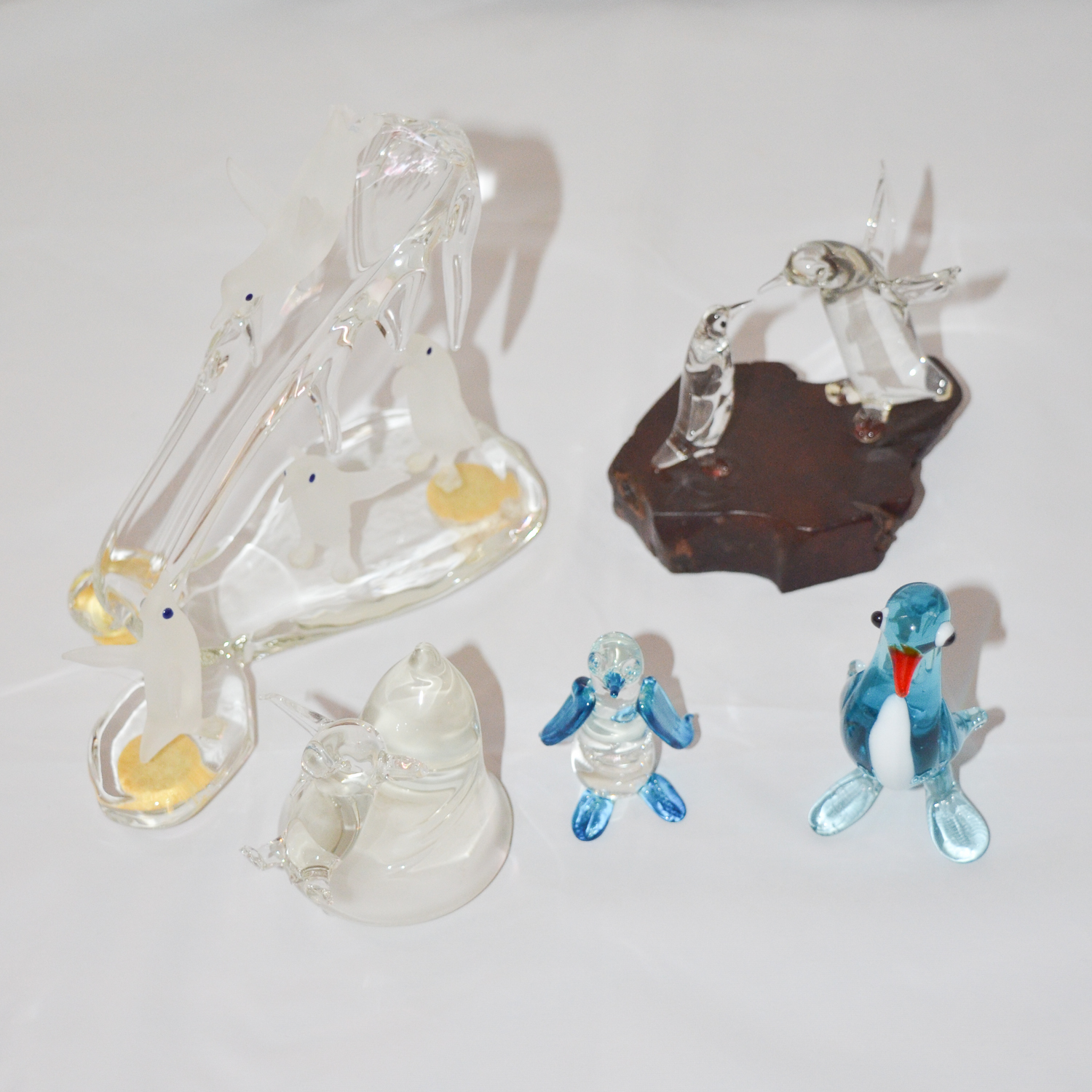 Collection of Art Glass Penguin Figurines