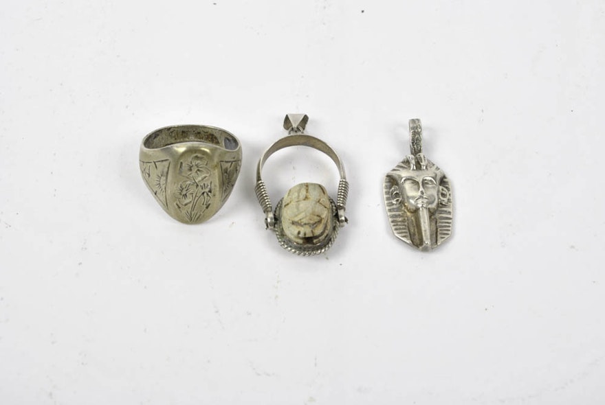 800 Silver Pendants and Ring