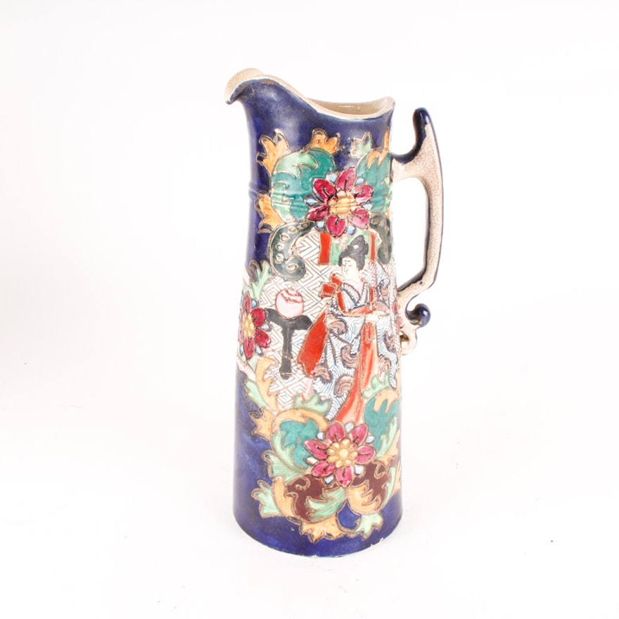 Vintage Japanese Inspired Ceramic Pitcher