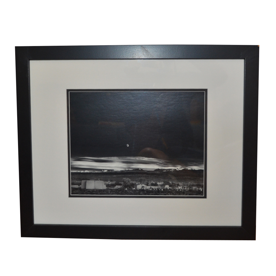 Ansel Adams Framed Photograph Reprint "Moonrise, Hernandez, New Mexico"