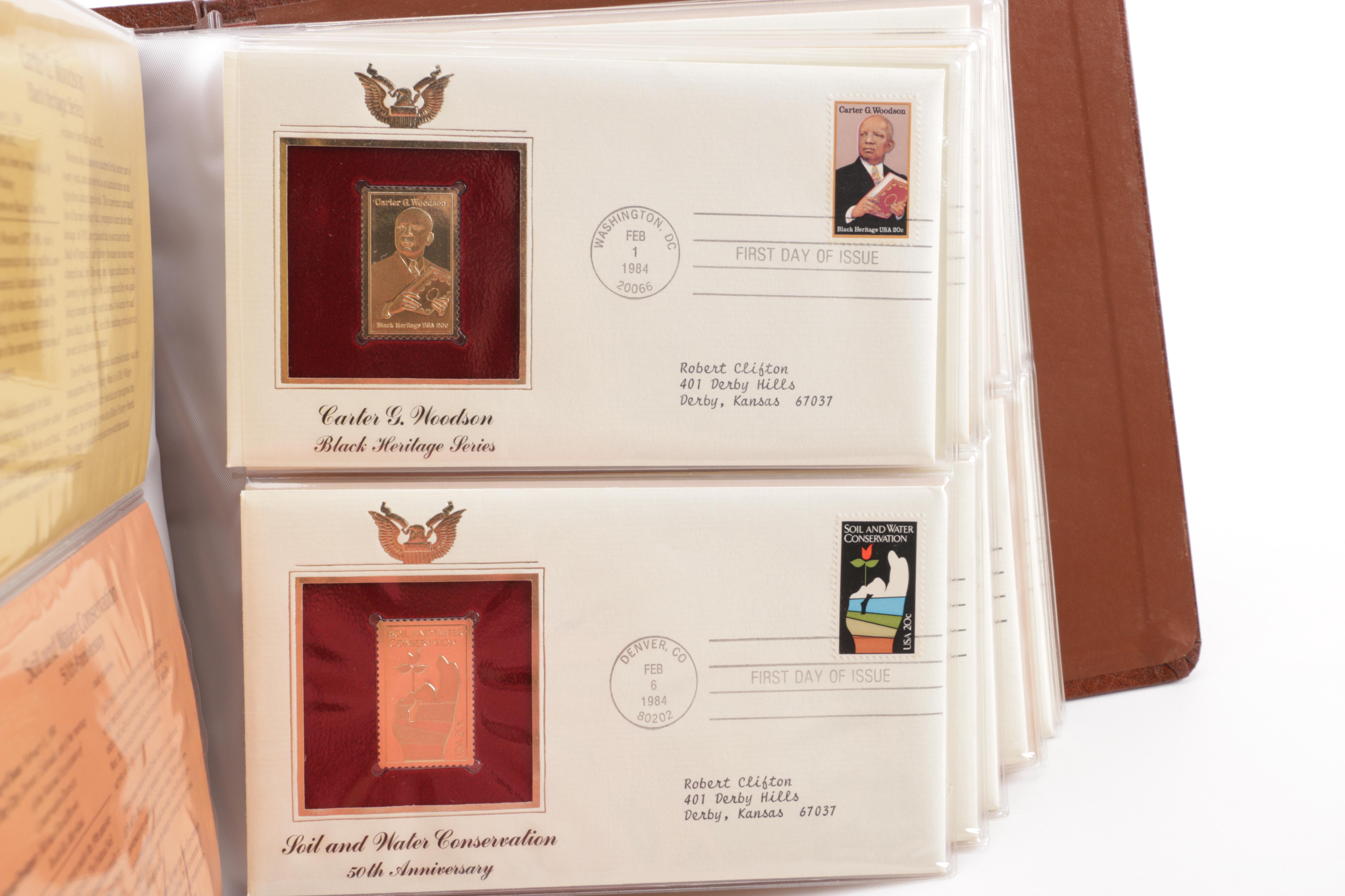 22K Gold Replicas of United States Postage Stamps