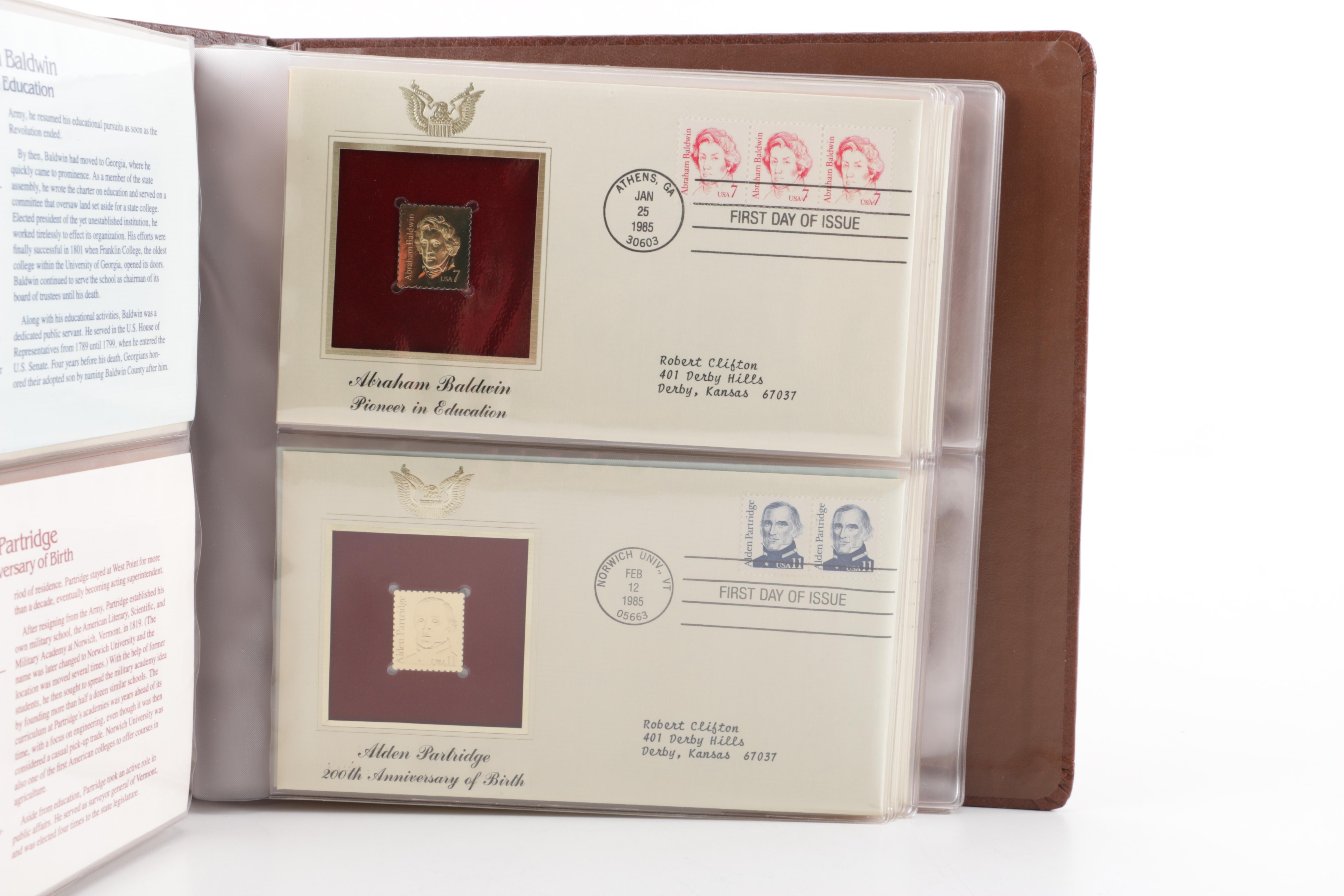22K Gold Replicas of United States Postage Stamps