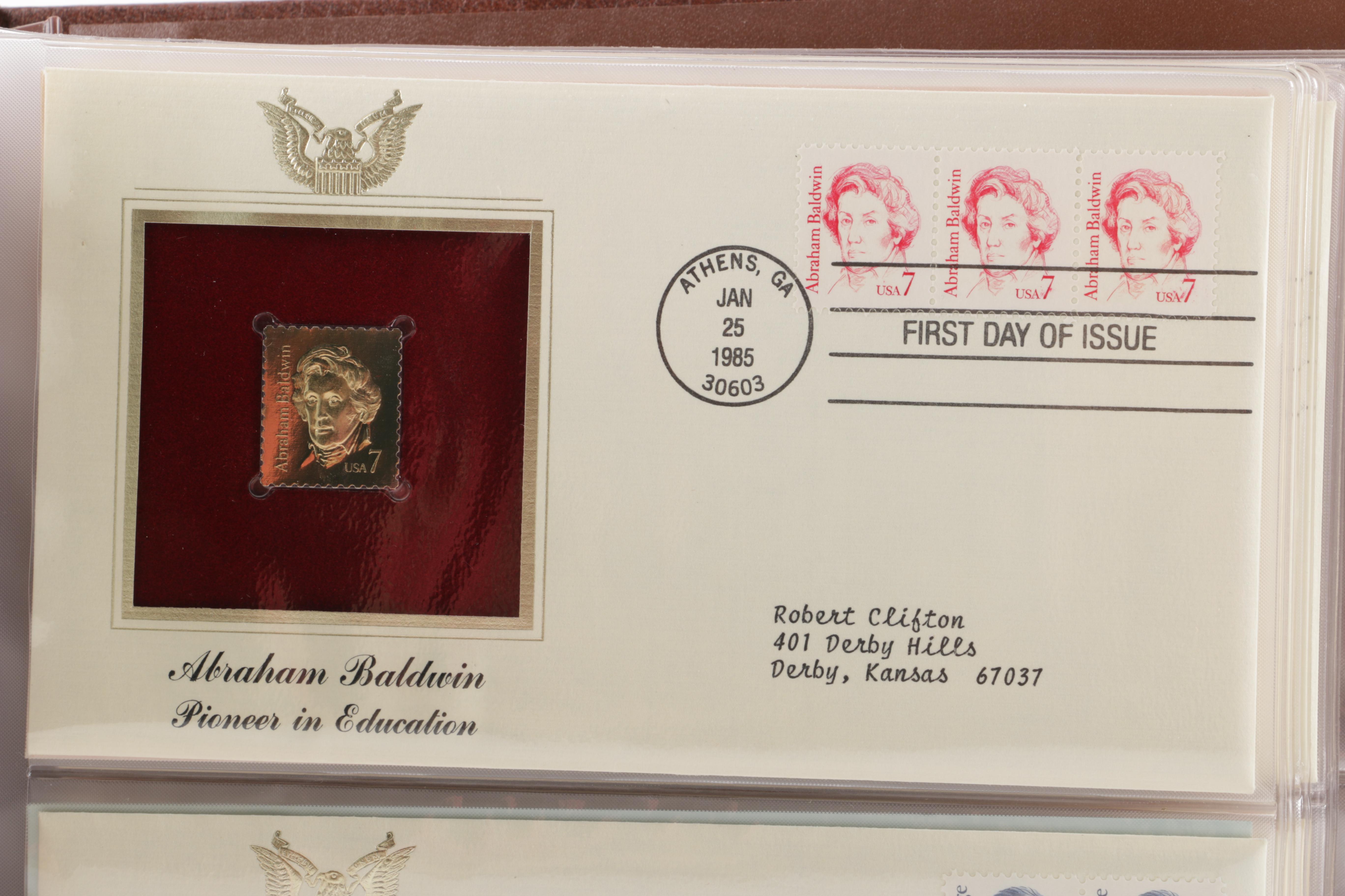 22K Gold Replicas of United States Postage Stamps