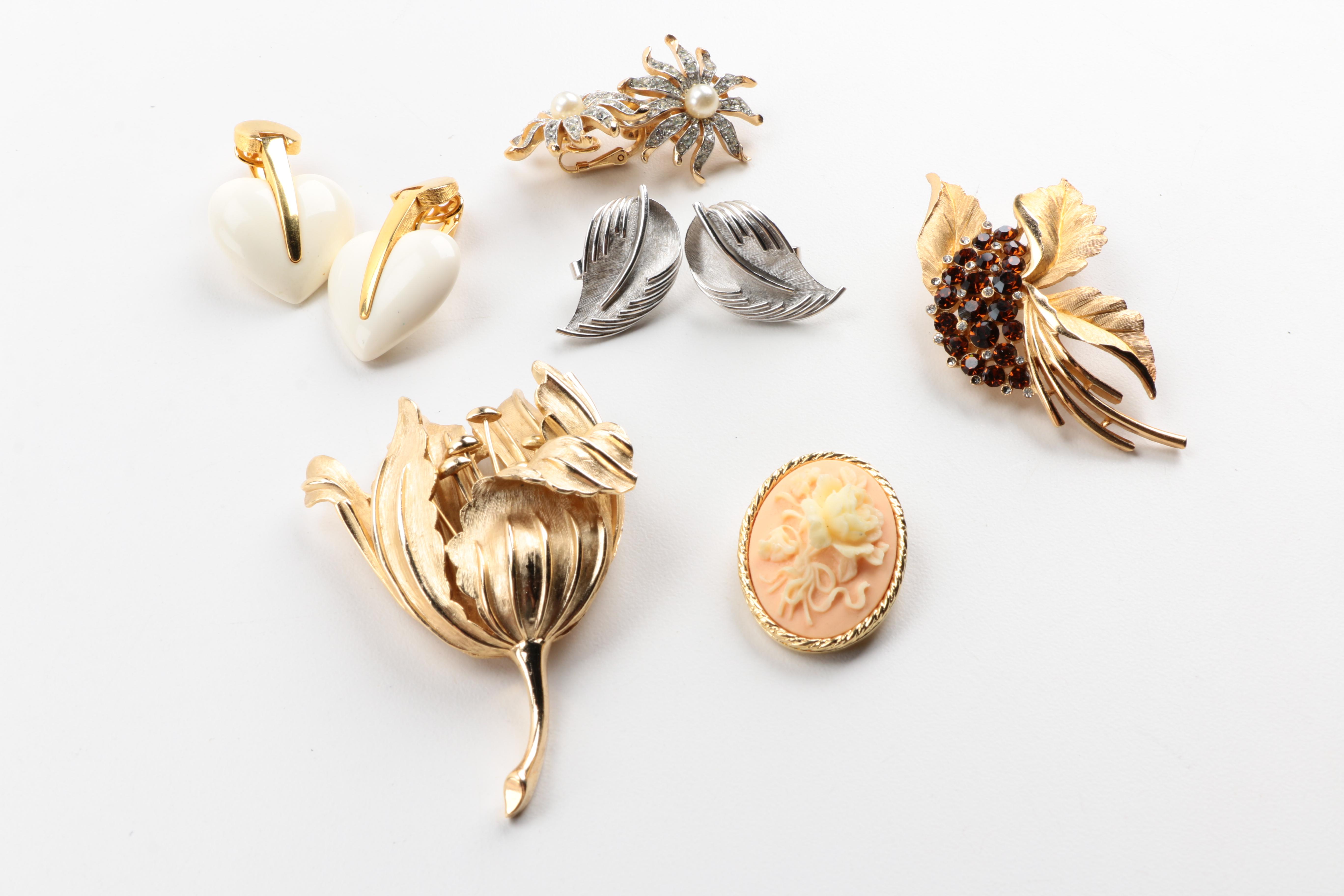 Generous Assortment of Vintage Costume Jewelry Featuring Trifari