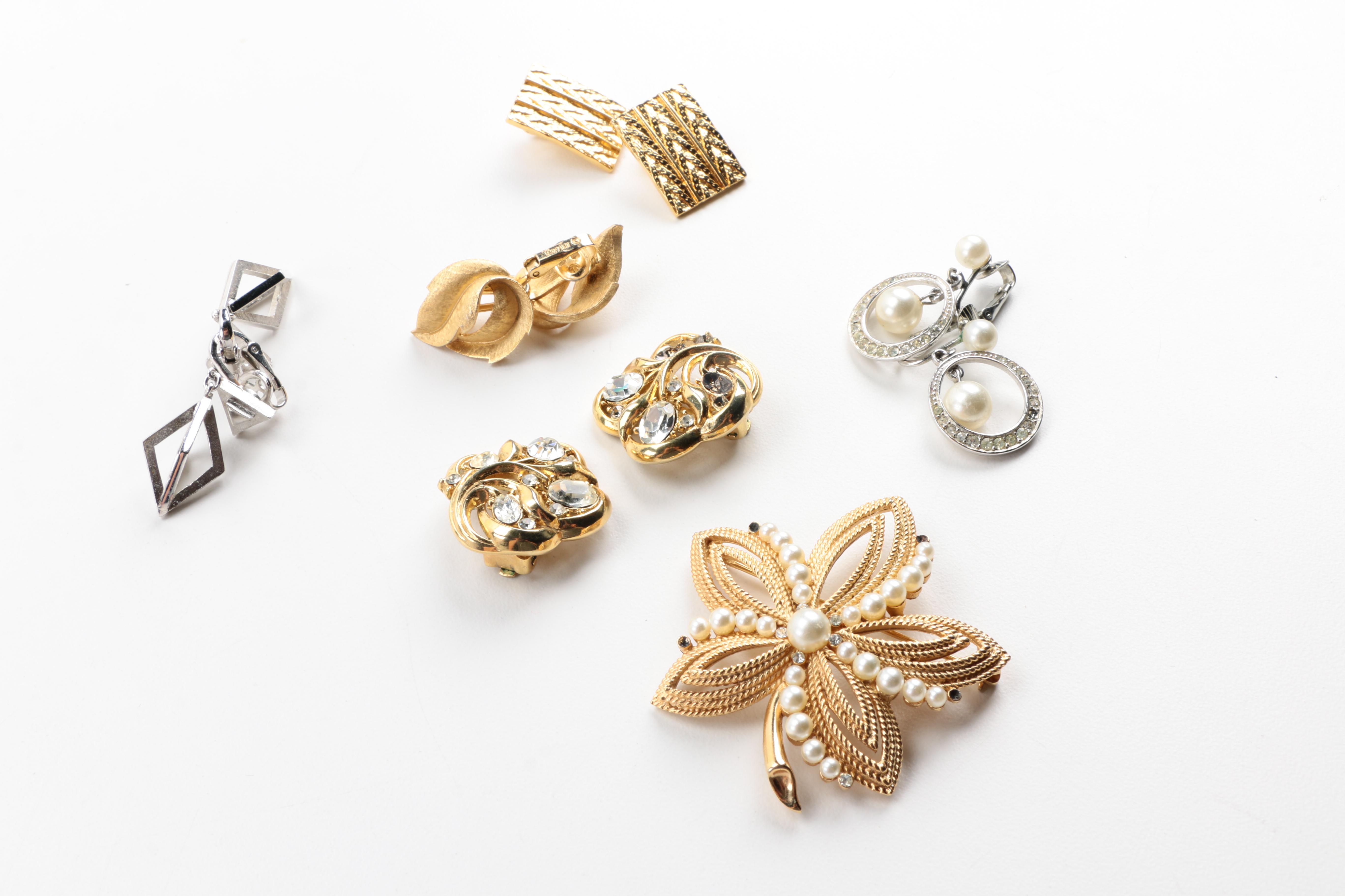 Generous Assortment of Vintage Costume Jewelry Featuring Trifari