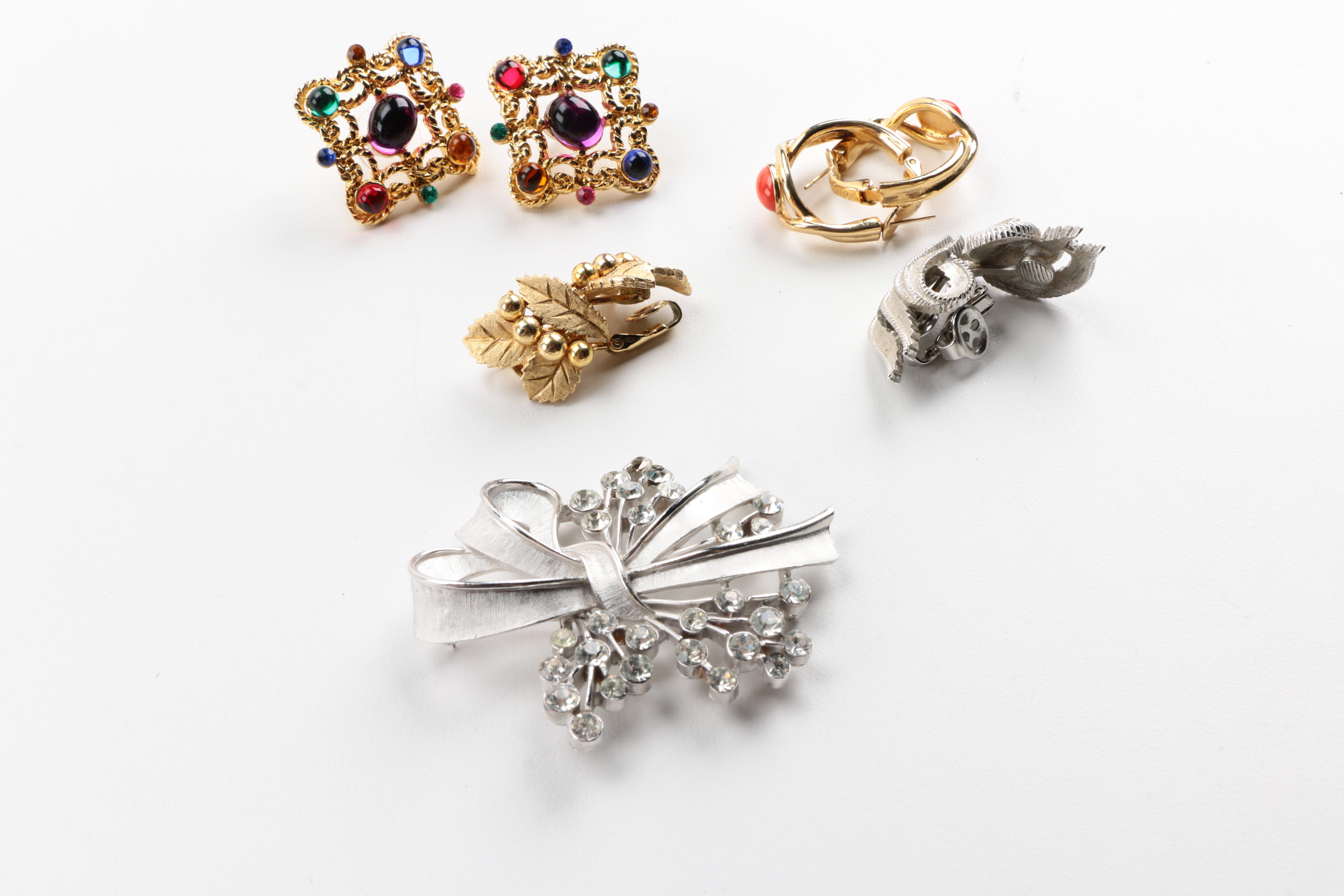 Generous Assortment of Vintage Costume Jewelry Featuring Trifari