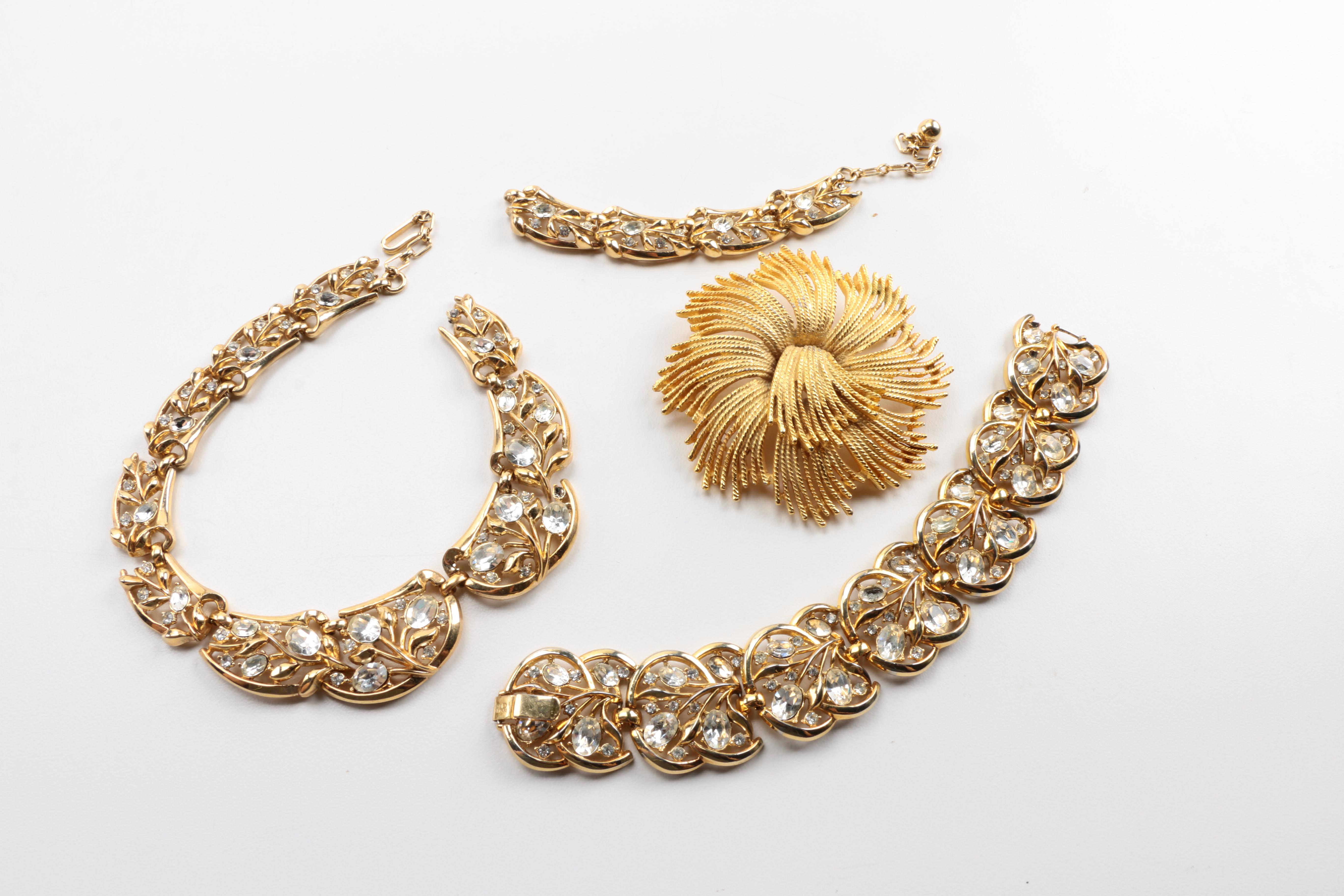 Generous Assortment of Vintage Costume Jewelry Featuring Trifari