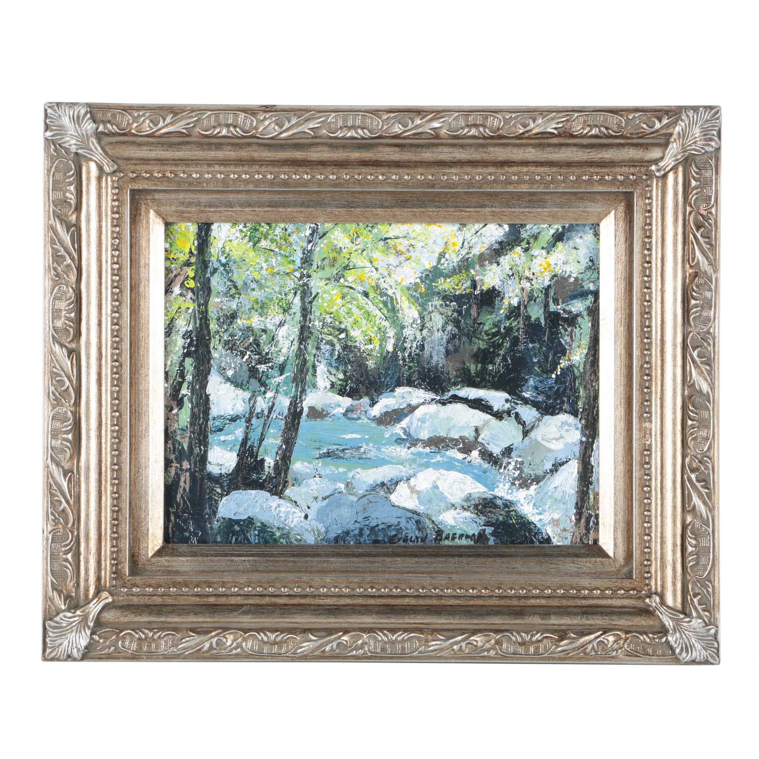 Evelyn Baerman Oil Painting of a Forest Landscape