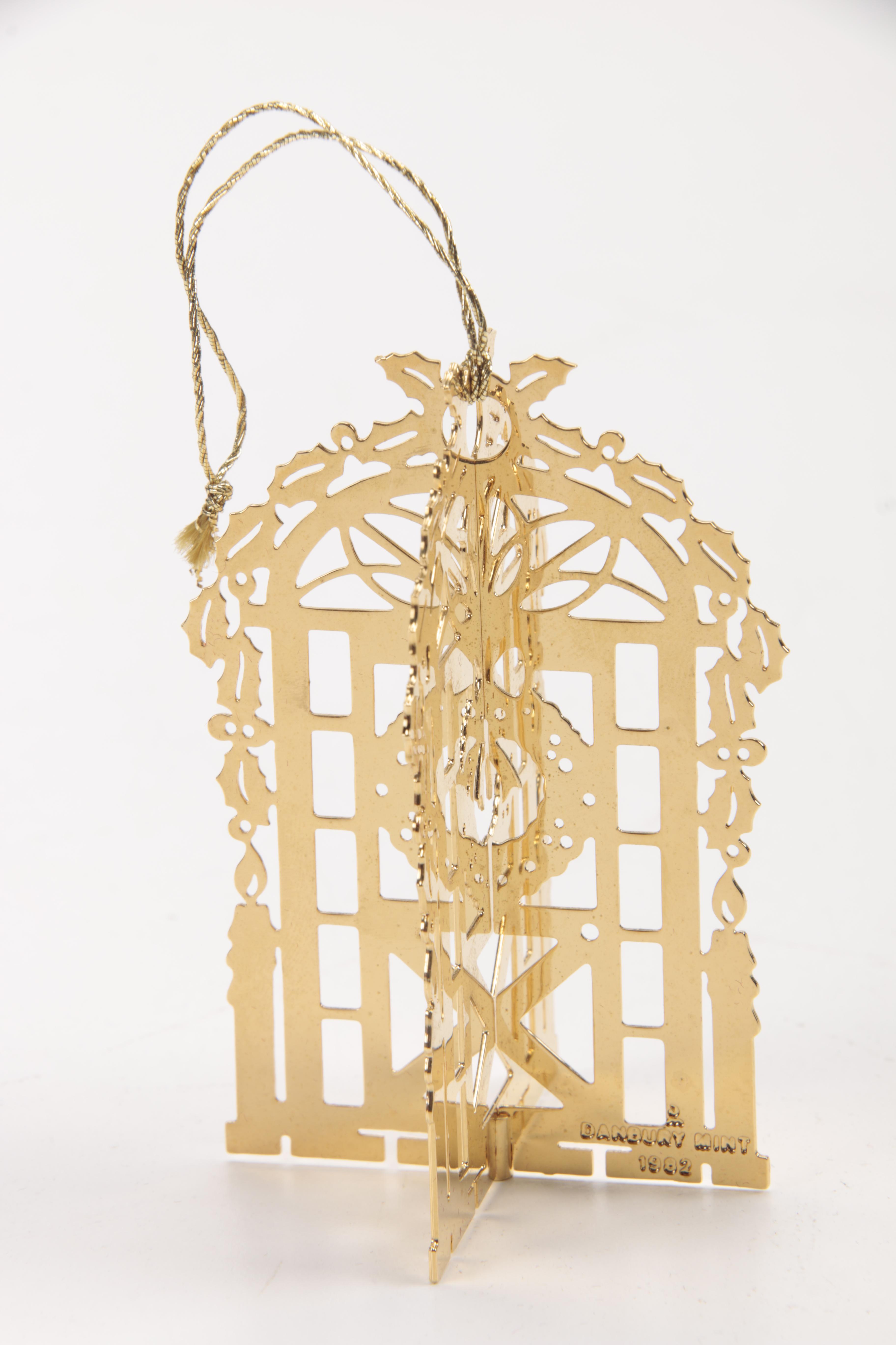 1982 Danbury Mint Gold Plated Christmas Ornaments