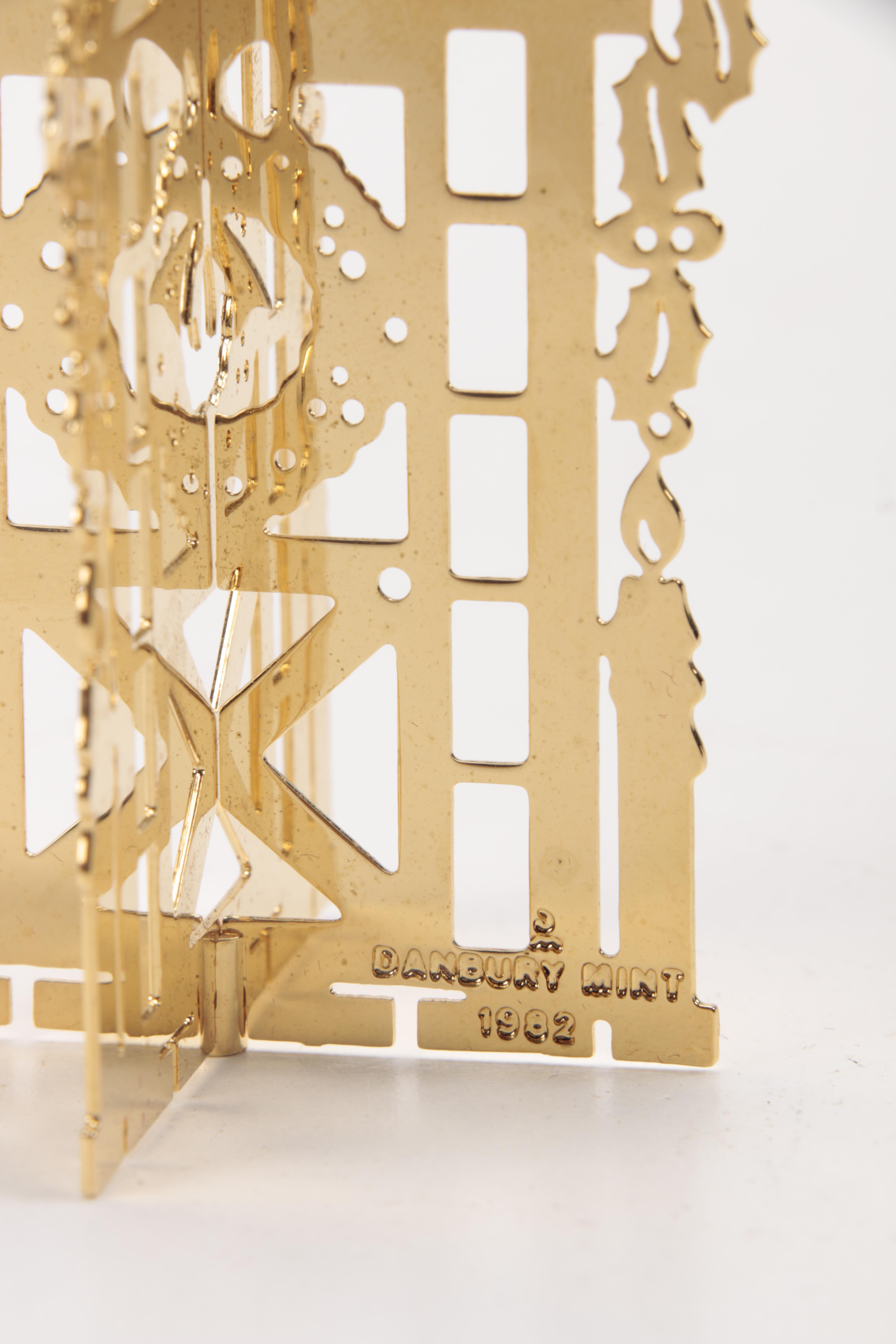 1982 Danbury Mint Gold Plated Christmas Ornaments