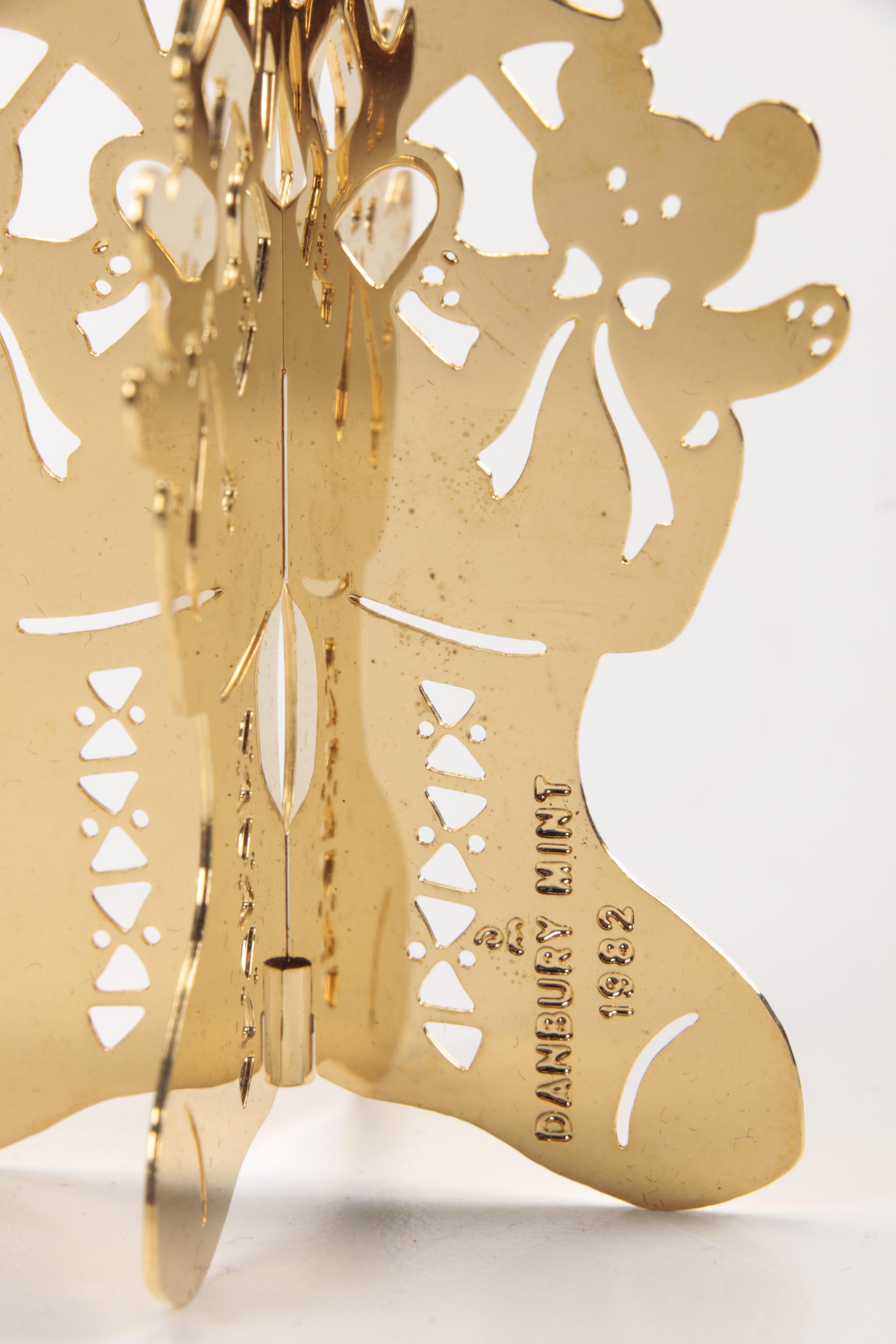 1982 Danbury Mint Gold Plated Christmas Ornaments