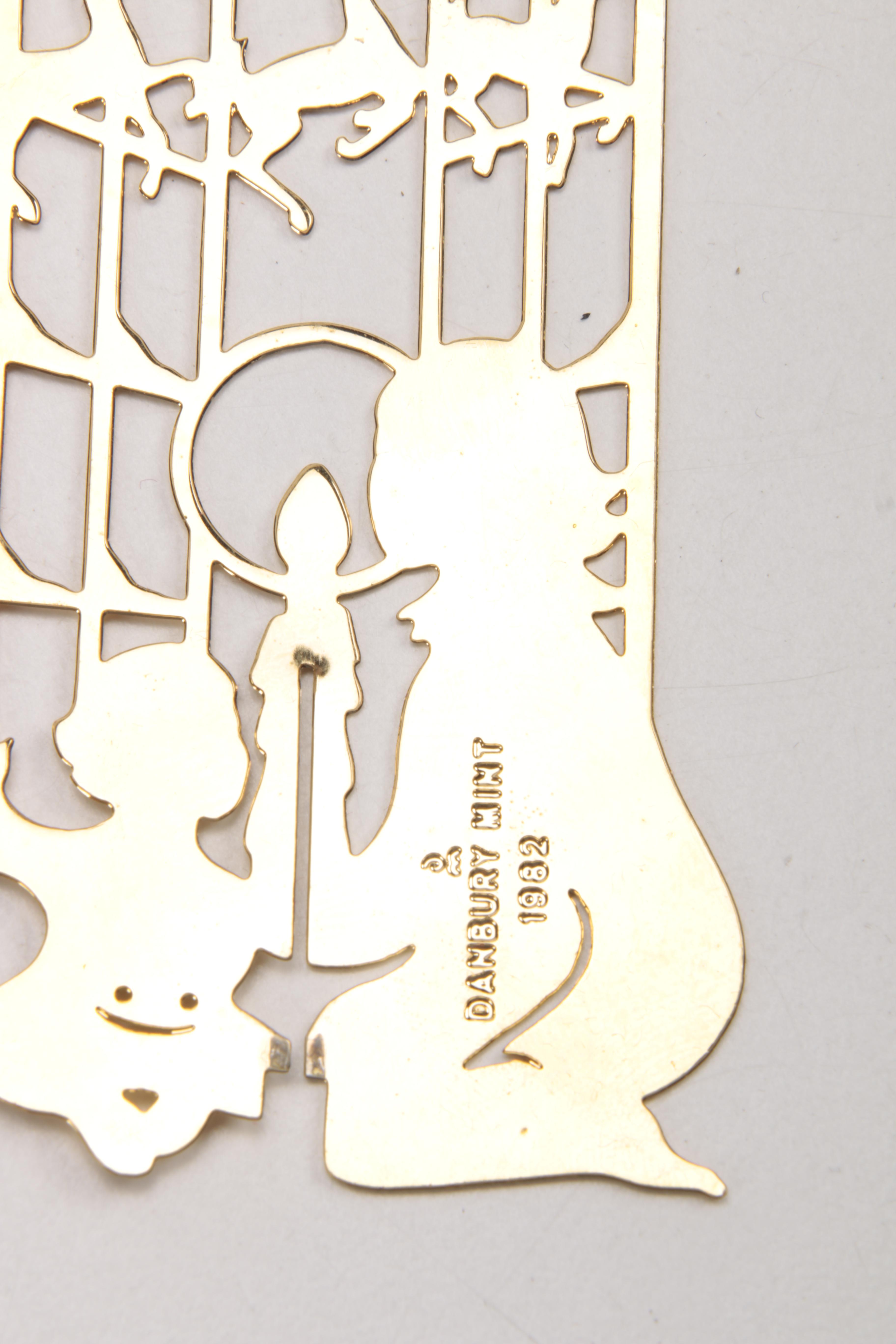 1982 Danbury Mint Gold Plated Christmas Ornaments