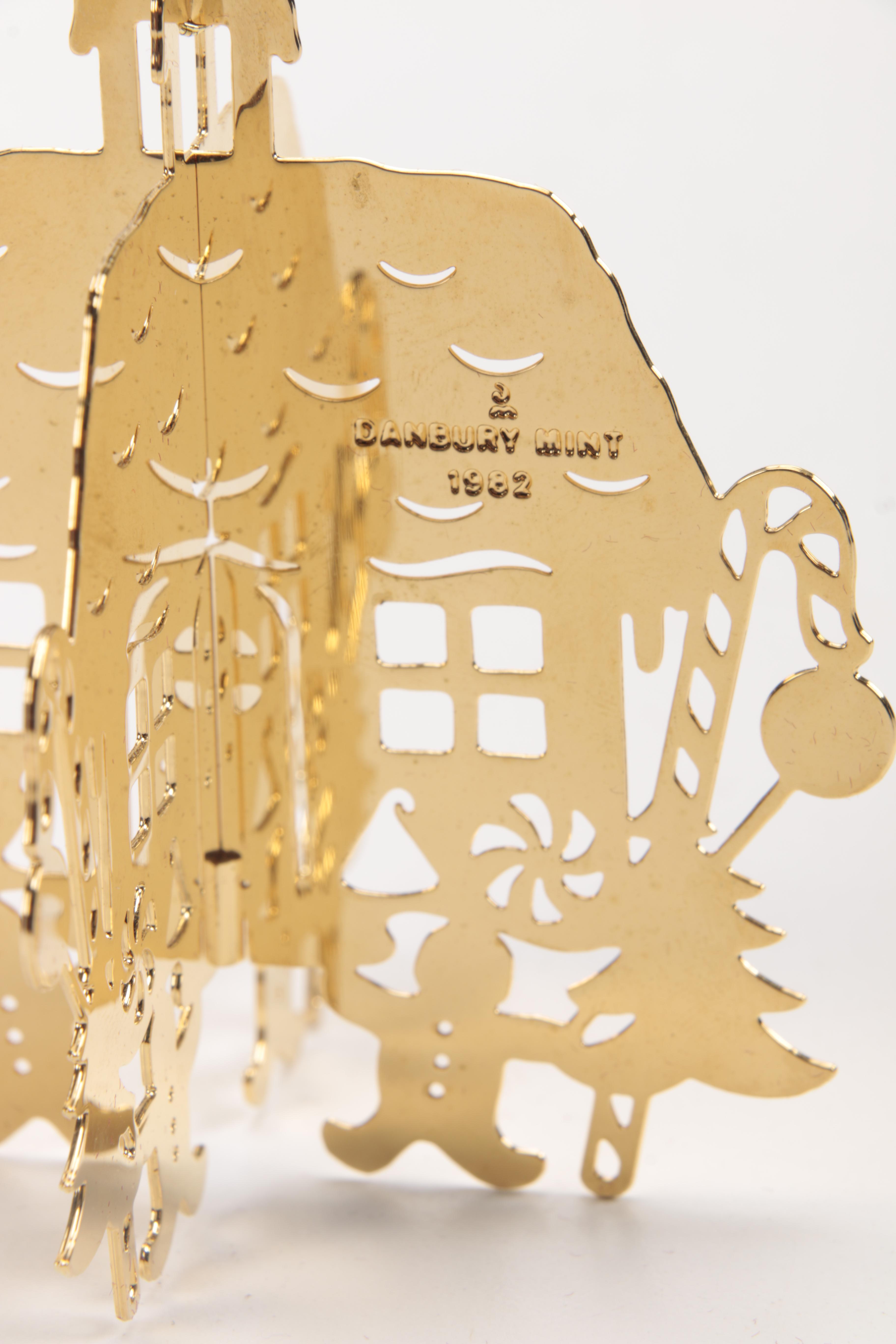 1982 Danbury Mint Gold Plated Christmas Ornaments